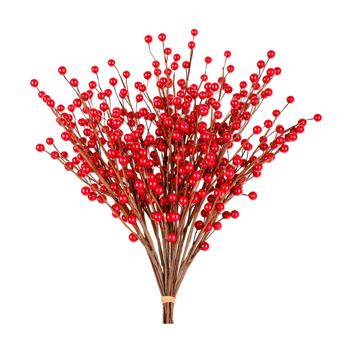 Whaline Christmas Red Berry Twig Stem, 12 Pack Artificial Burgundy Berry Picks for Christmas Tree Decorations, Valentines, Crafts, Wedding, Holiday Home Decor