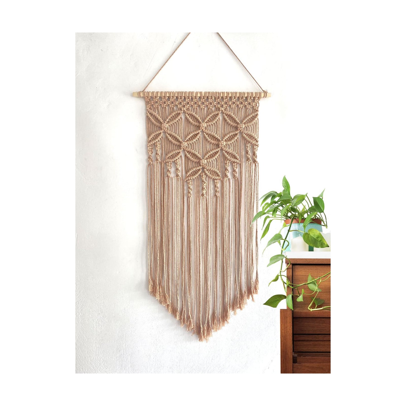 Handmade Cotton Home Decor Macrame Wall Hanging / Khaki