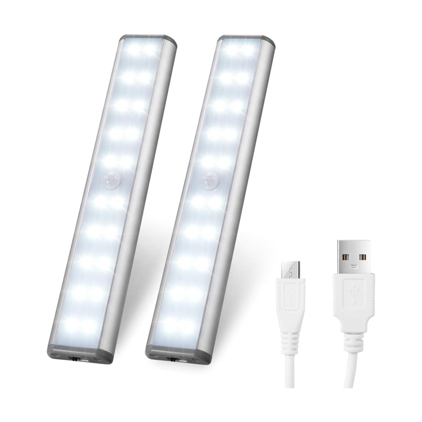 Motion Sensor Cabinet Lights,USB Rechargeable 20 LED Portable Cordless Closet Lighting,Wireless Under Counter Light