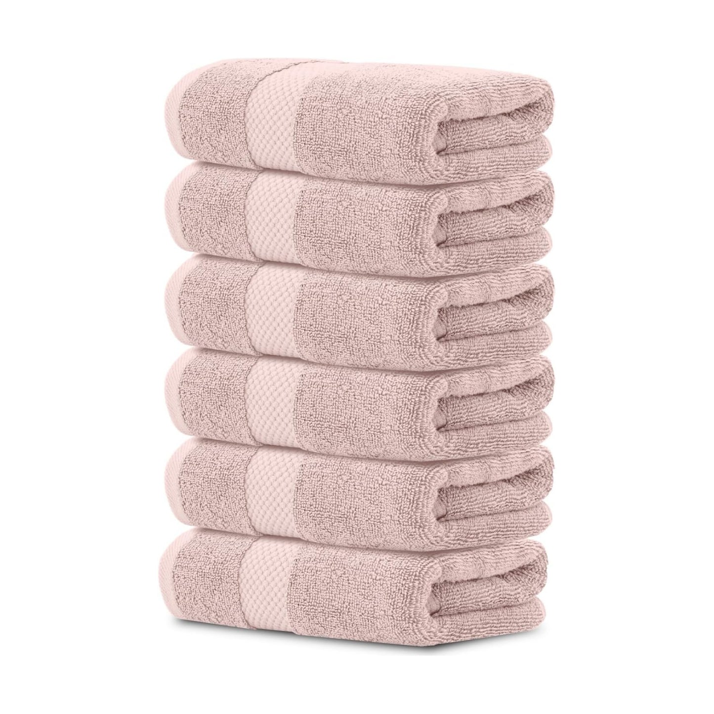 White Classic Luxury Pink Hand Towels - Soft 100% Turkish Cotton | Highly Absorbent Hotel spa Bathroom Towel Collection