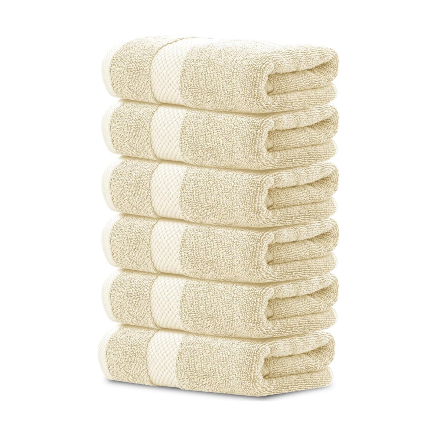 White Classic Luxury Beige Hand Towels - Soft 100% Turkish Cotton | Highly Absorbent Hotel spa Bathroom Towel