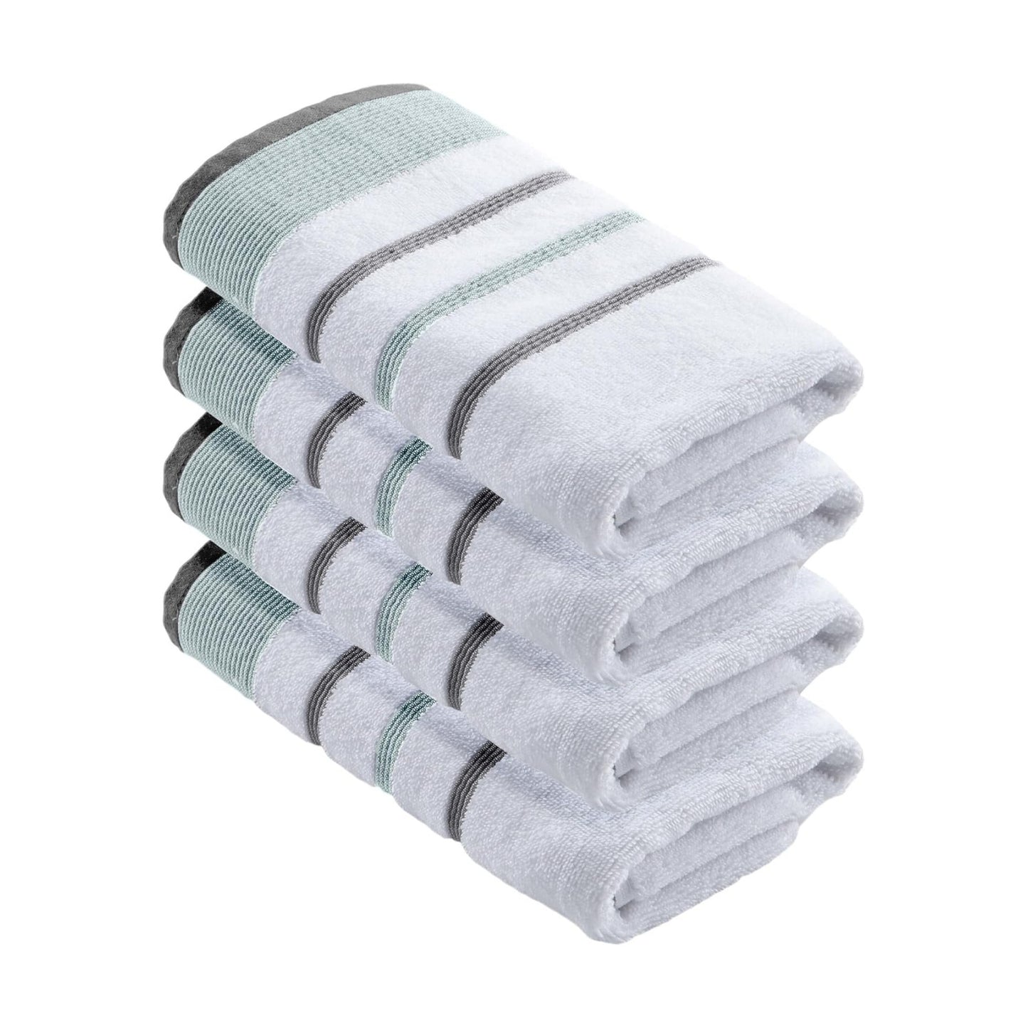 Great Bay Home Decorative Hand Towel Set - Cotton 4 Pack 26x16 Hand Towel Set - Durable Towels for Bathroom Decor