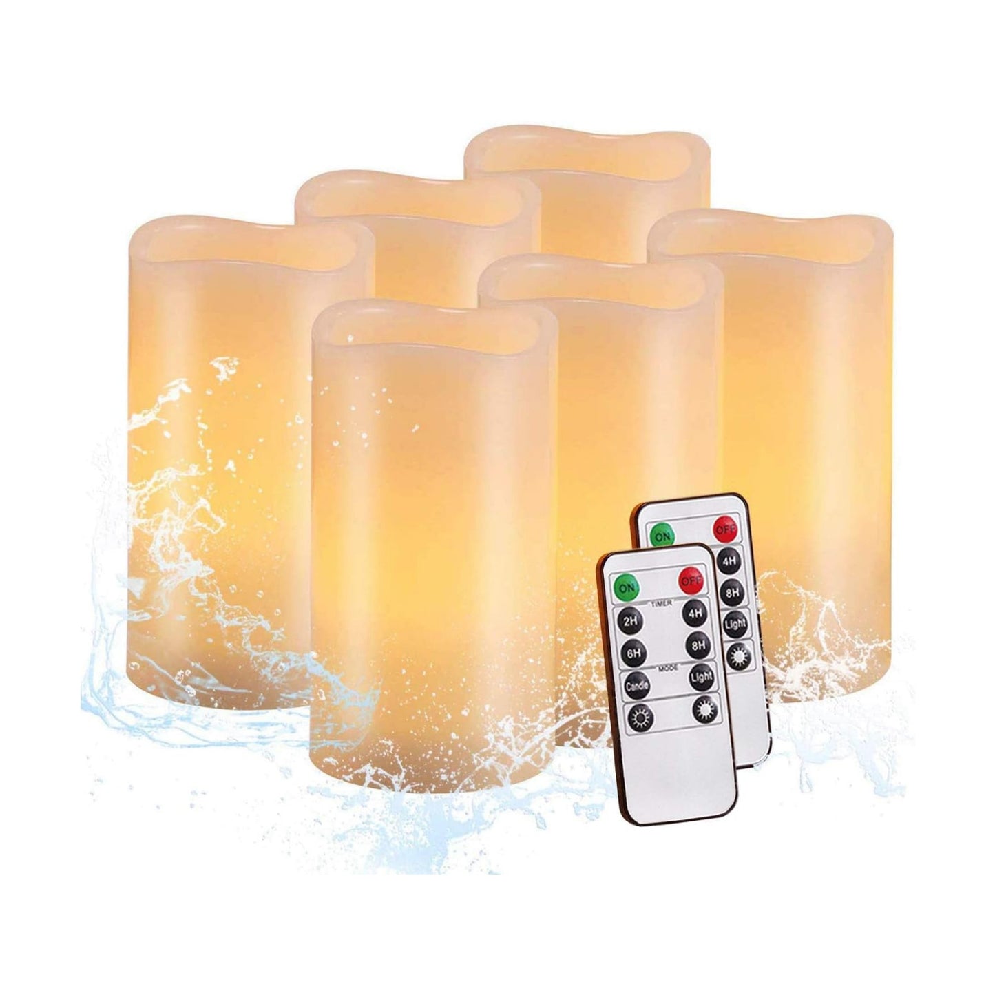 Flameless Candles, LED Flickering Candles Set of 6 (H 6" xD 3") Battery Operated Candles,Waterproof Flameless Candles