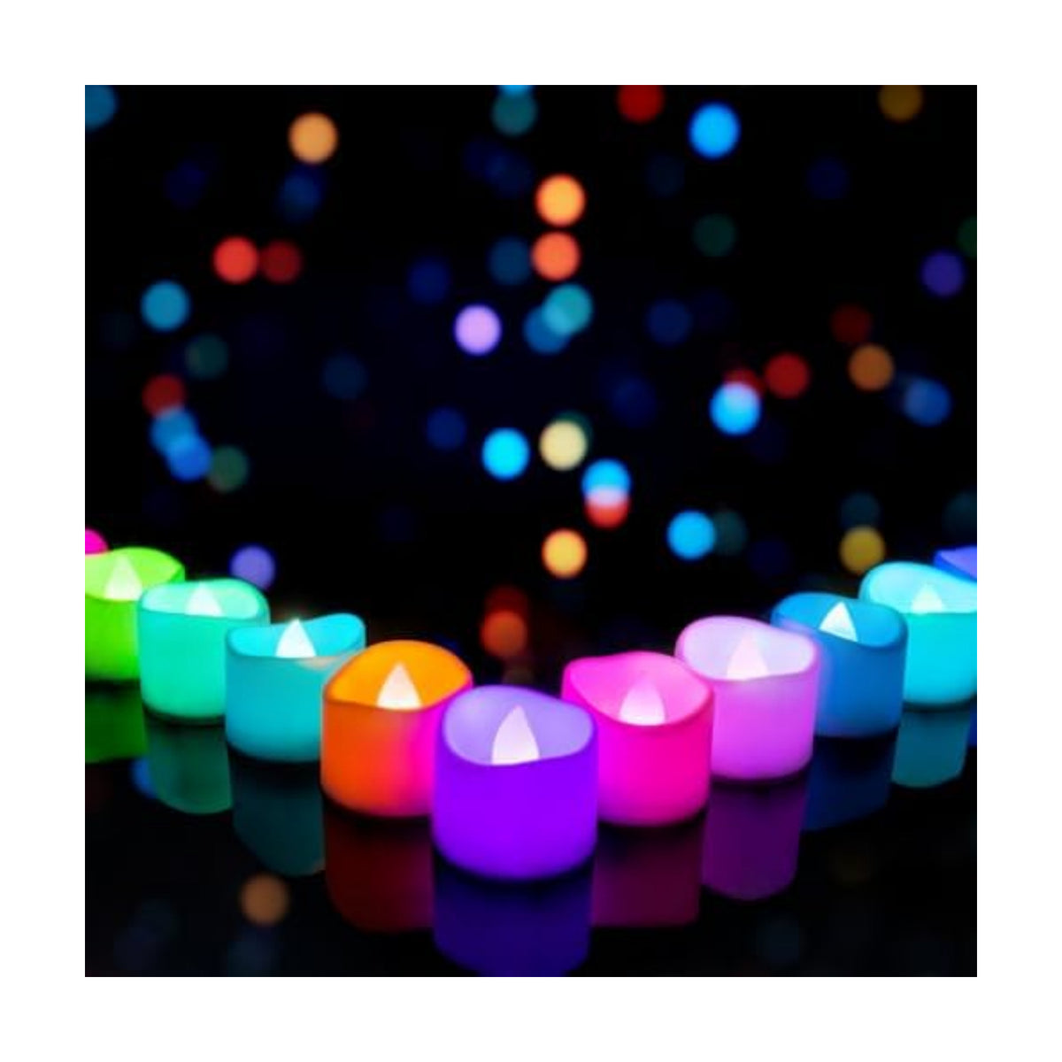 Homemory 24-Pack 7-Color Changing Flameless Tea Light Candles, 200+ Hours
