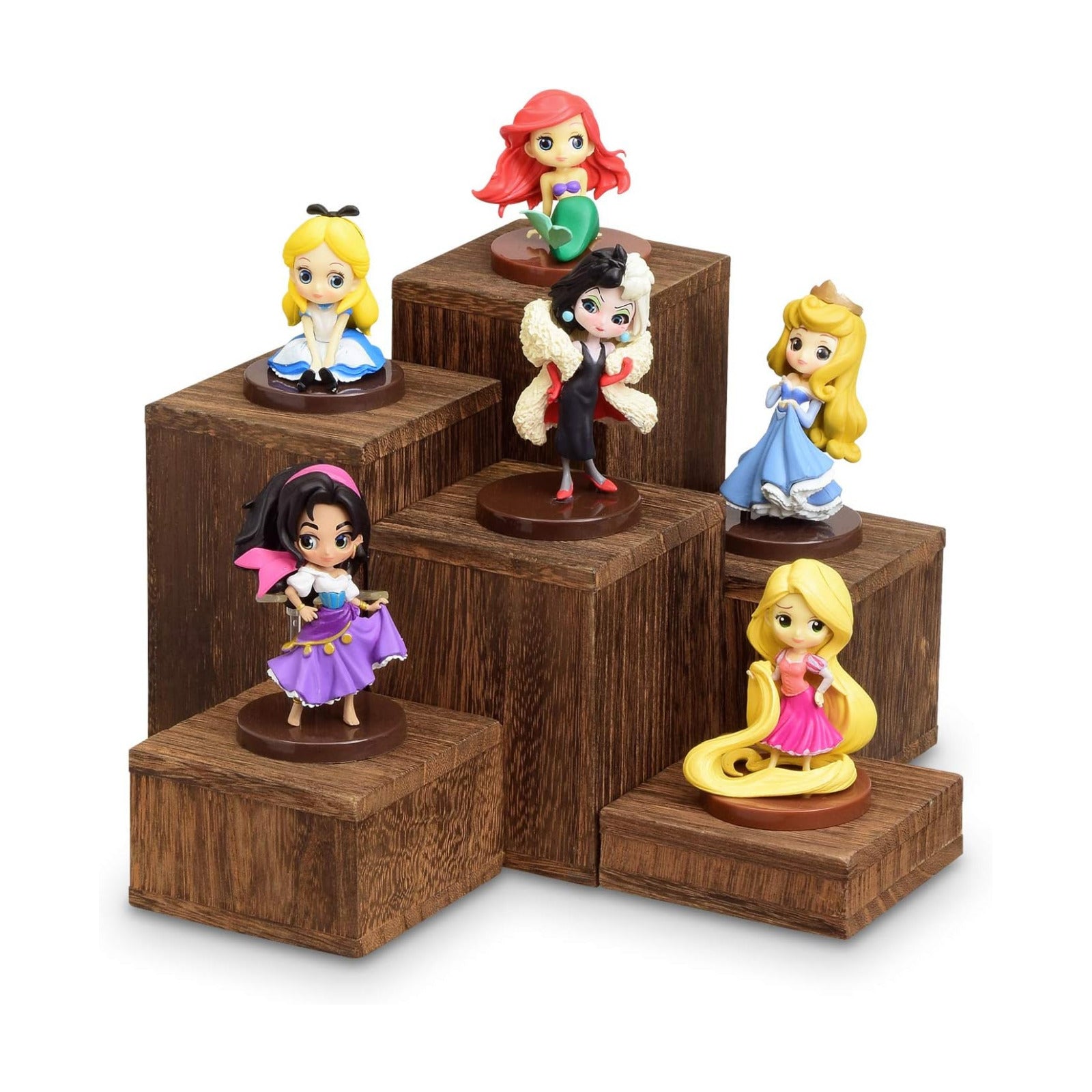 Wooden Square Risers for Display Jewelry and Accessories Display Stand Wooden / Brown / Set of 6