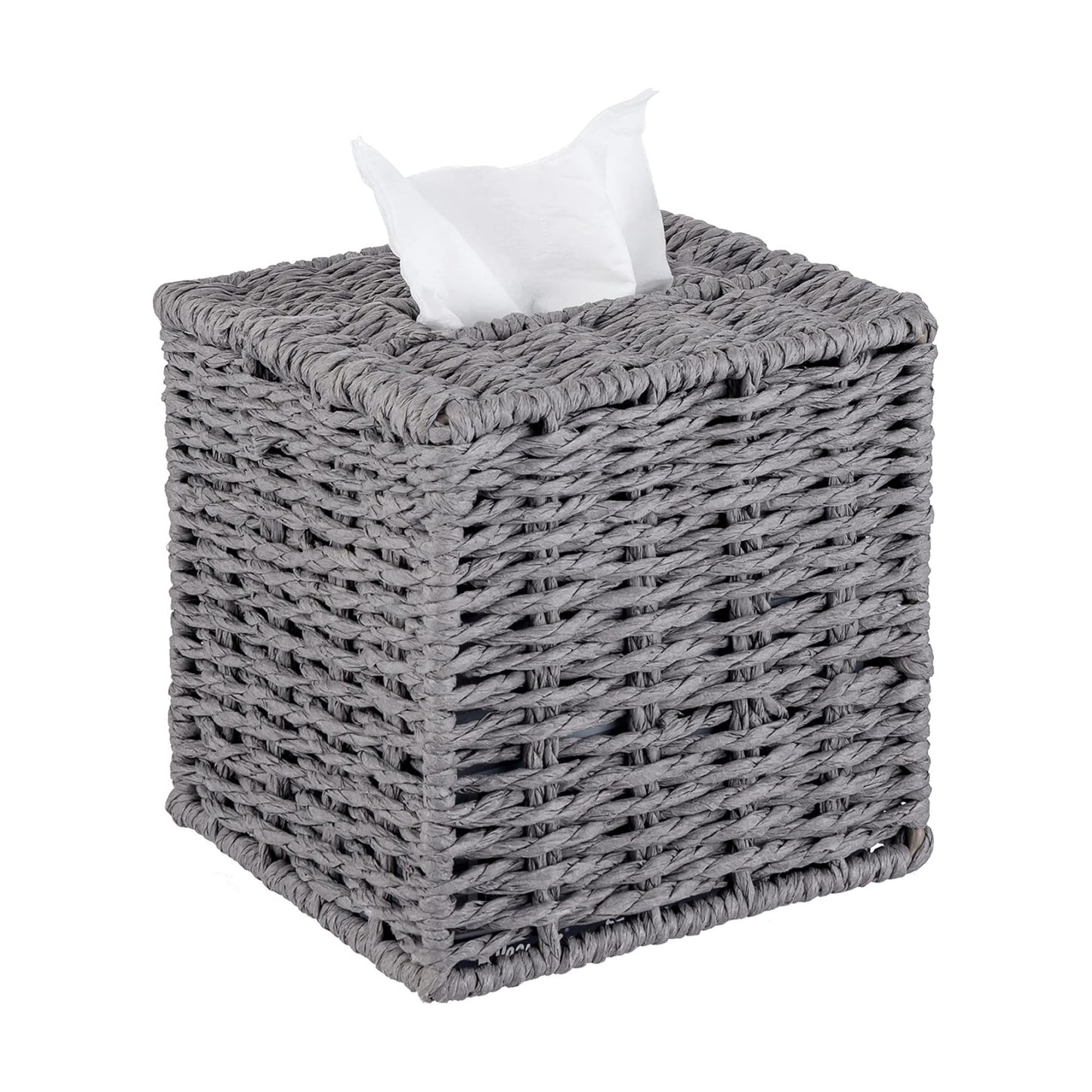 Woven Cube Tissue Holder / Gray