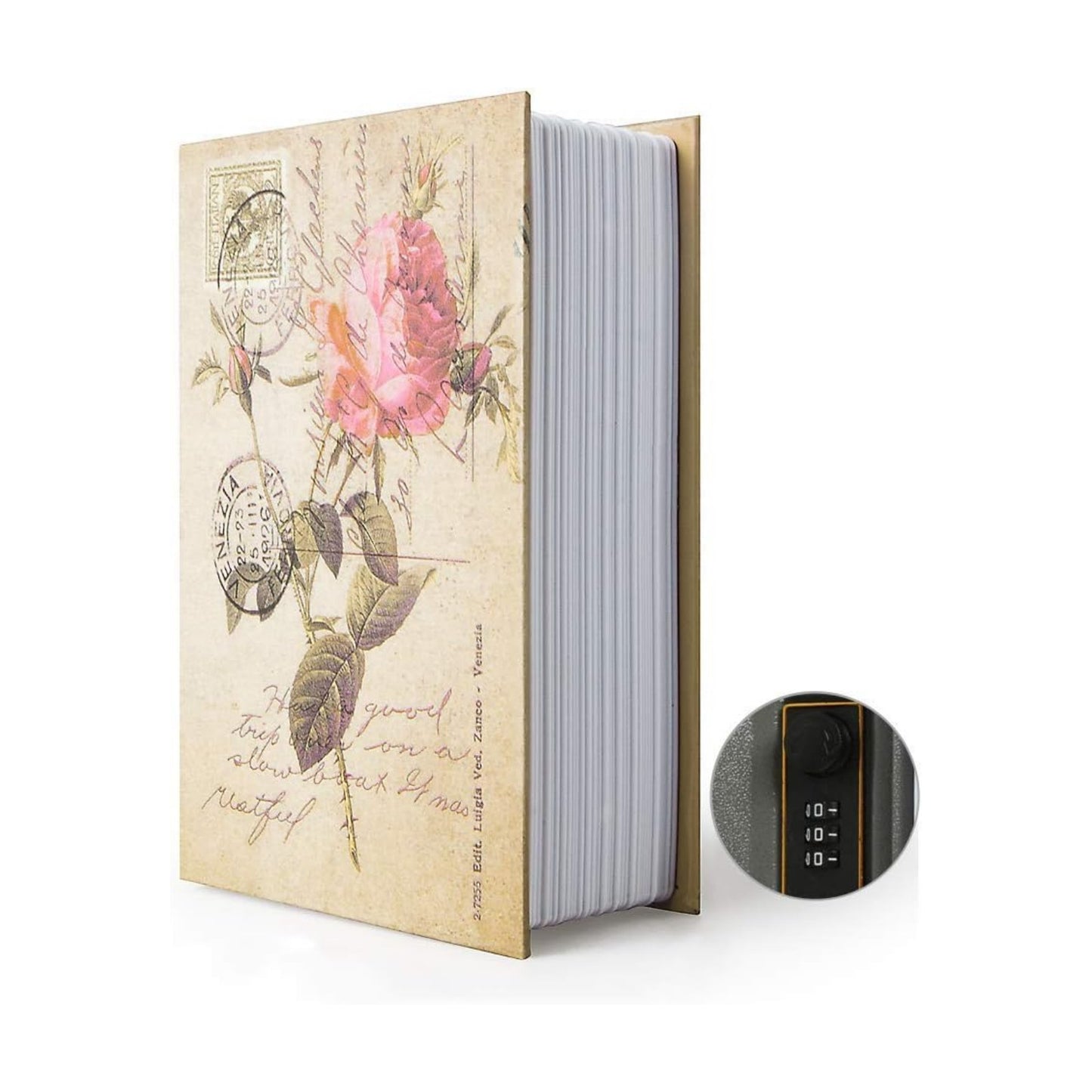 Diversion Book Safe Storage Box / Rose-combination / 9.5 x 6 x 2.2