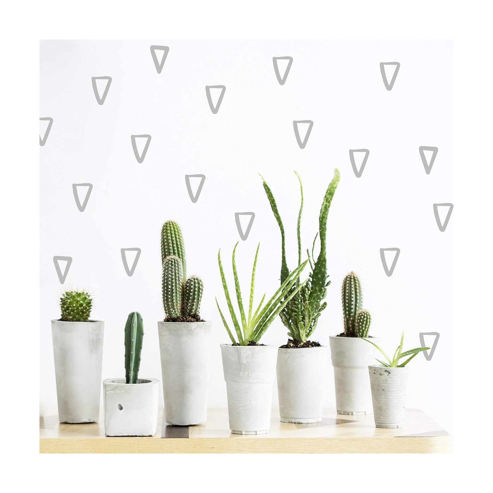 Vieli Arte Transparent Triangles Hand Drawn. Wall Vinyl Sticker Decal Decor / Grey / Set of 60