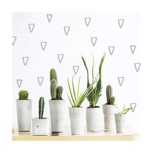 Vieli Arte Transparent Triangles Hand Drawn. Wall Vinyl Sticker Decal Decor / Grey / Set of 60