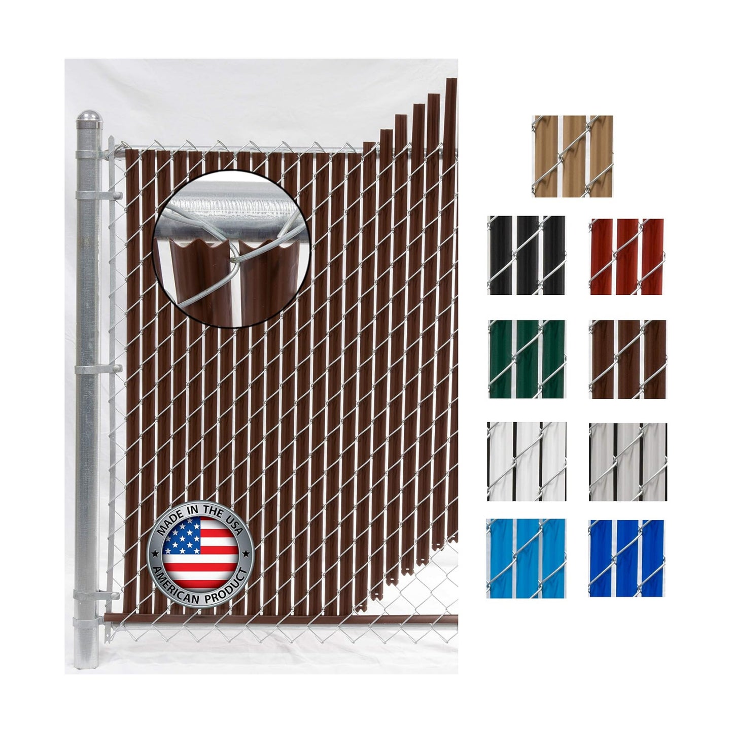 Wave Slat Single Wall Bottom Locking Privacy Slat for a high Chain Link / 6 Feet / Brown / 6 ft