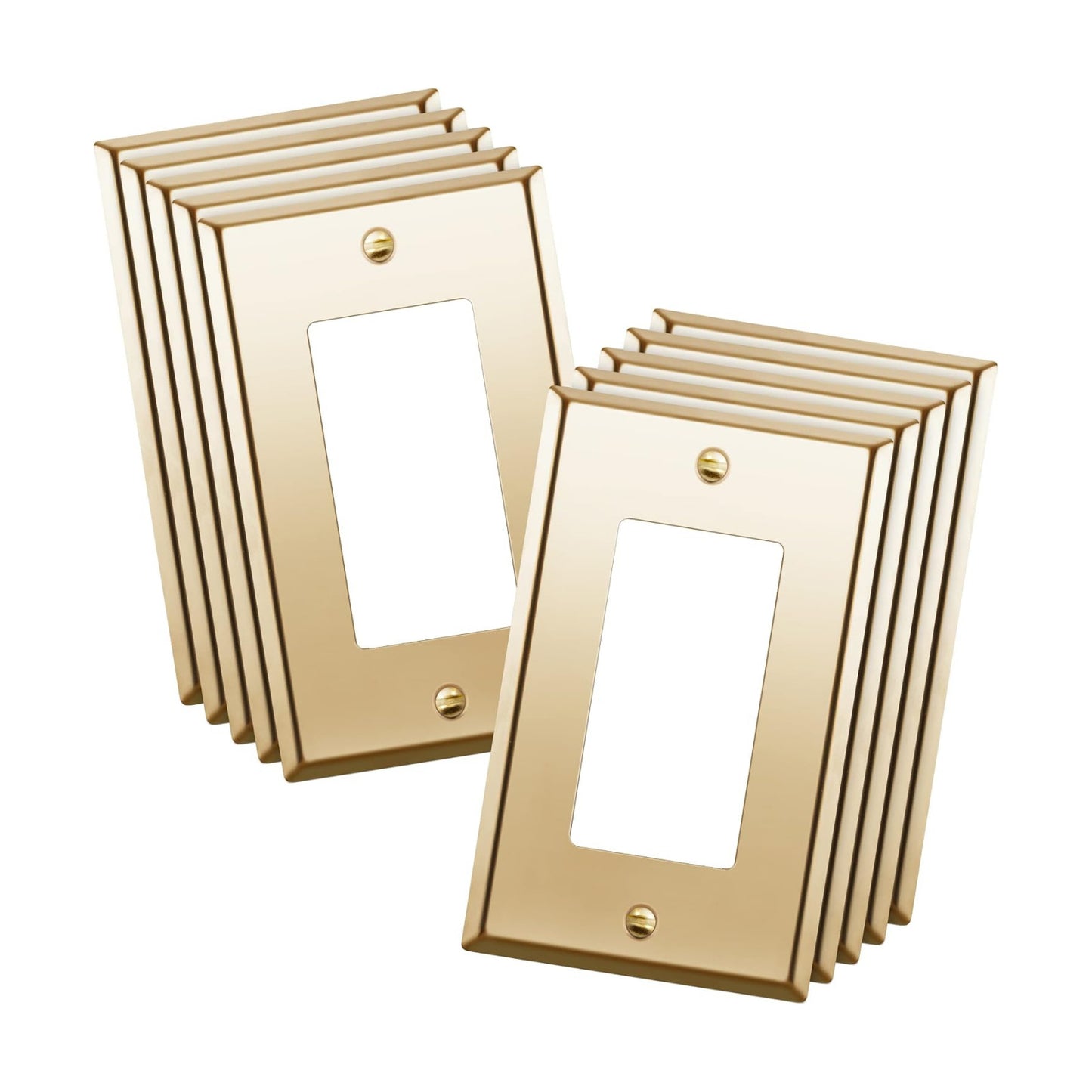 ENERLITES Decorator Switch or Outlet Metal Wall Plate, Stainless Steel 201, Corrosion Resistant, Size 1-Gang 4.50" x