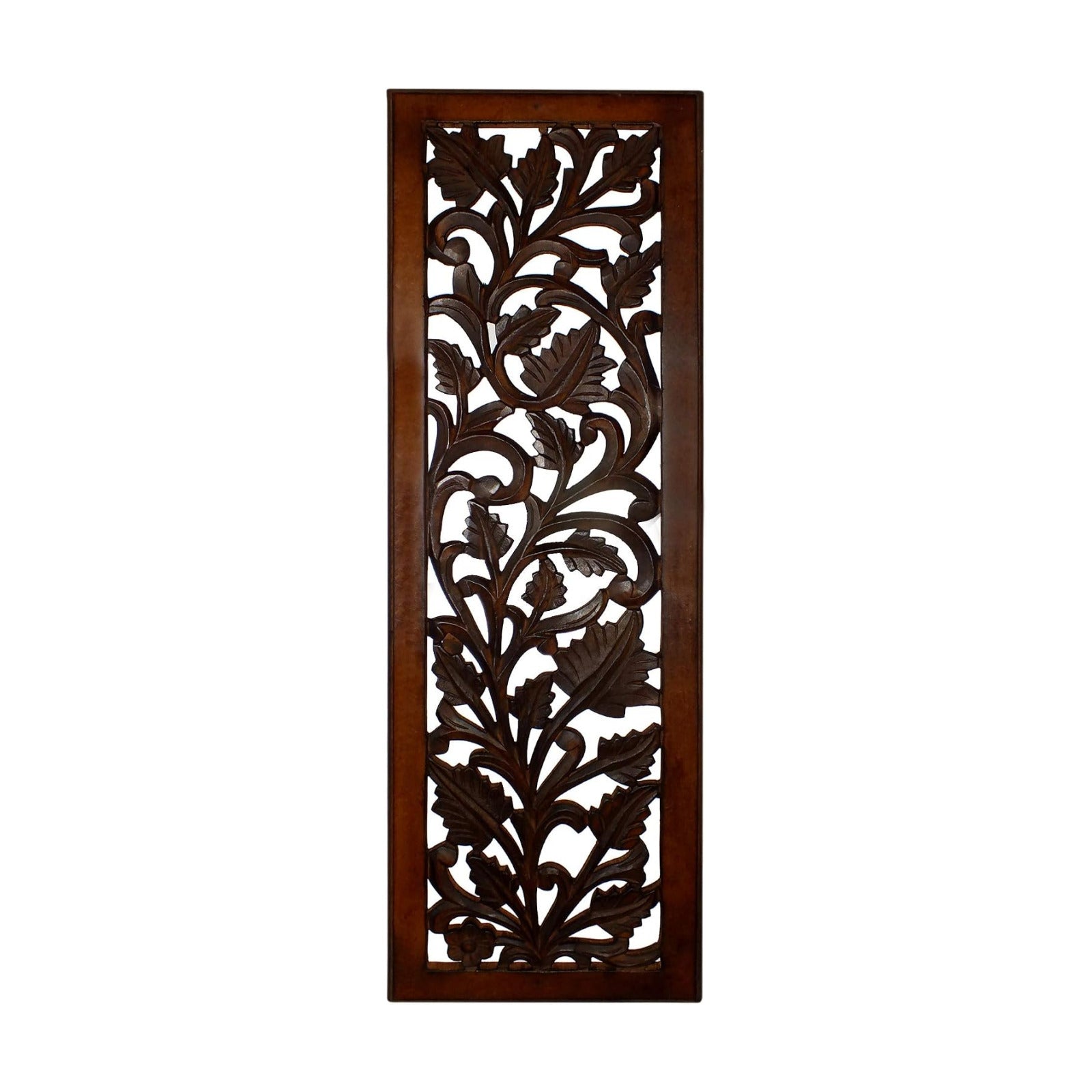 Benjara Hand Crafted Mango Wood Wall Panel / 12"L x 1"W / Brown