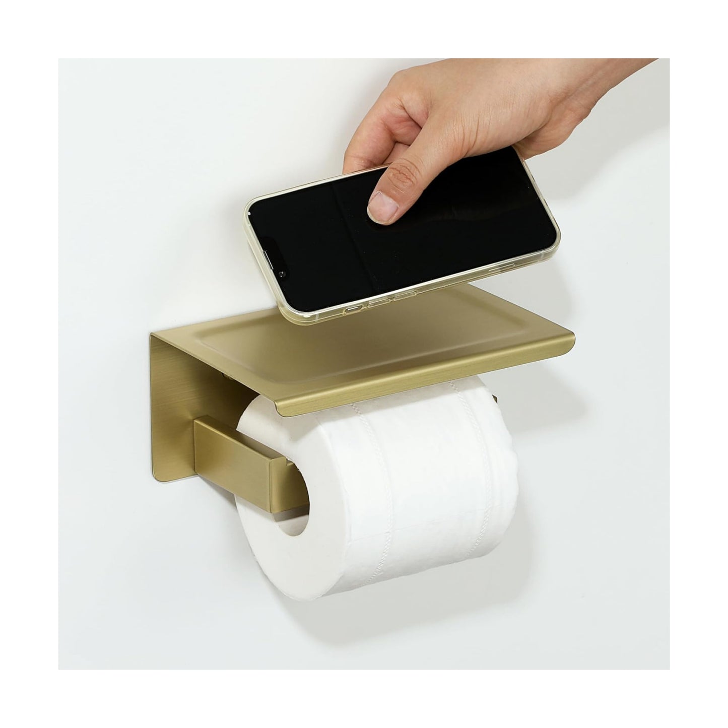 Alise Toilet Paper Holder with Shelf,Bathroom Tissue Holder,Gold | SUS304 Stainless Steel Toilet Paper Roll Holder