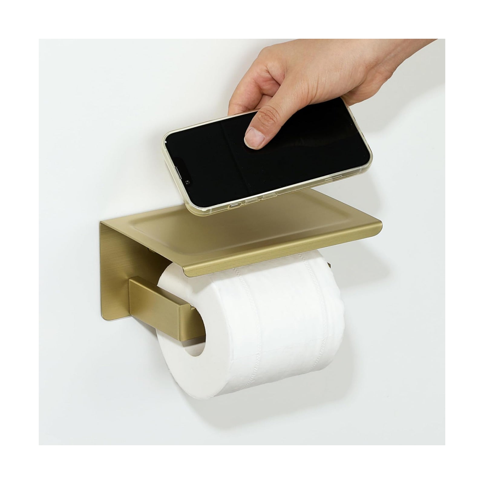 Alise Toilet Paper Holder with Shelf,Bathroom Tissue Holder,Gold | SUS304 Stainless Steel Toilet Paper Roll Holder