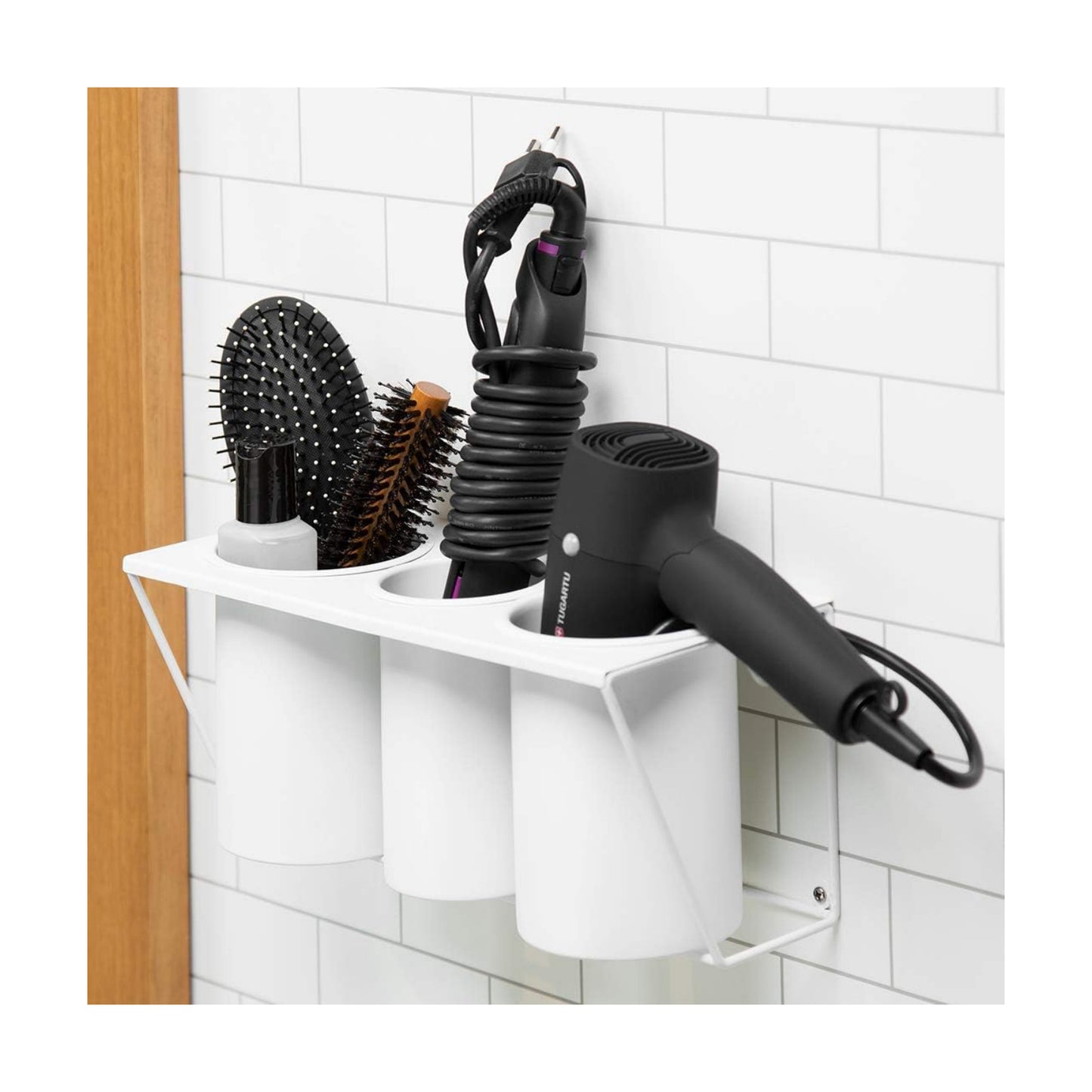 JackCubeDesign Wall Mount Hair Dryer Holder Hair Styling Product Care Tool Organizer Bath Supplies Accessories Tray
