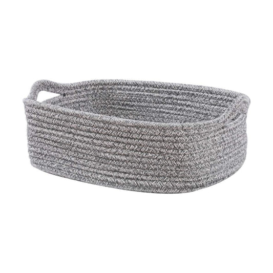 Woven Cotton Rope Storage Basket / Grey