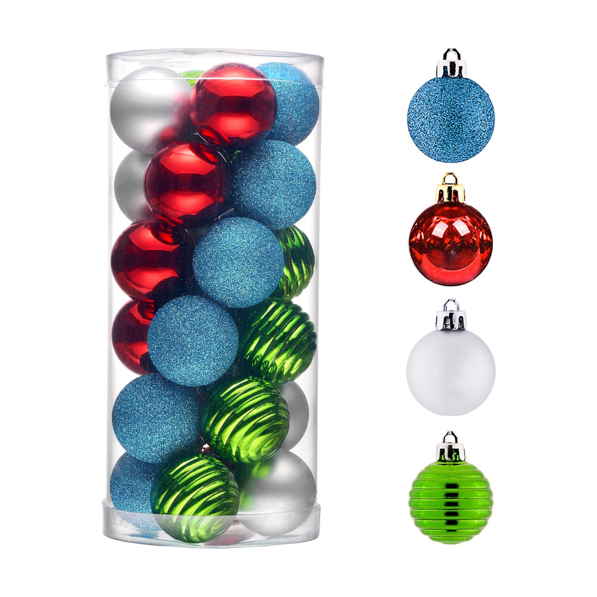 Valery Madelyn Small Christmas Tree Decorations Ball Ornaments 24ct 1.57"