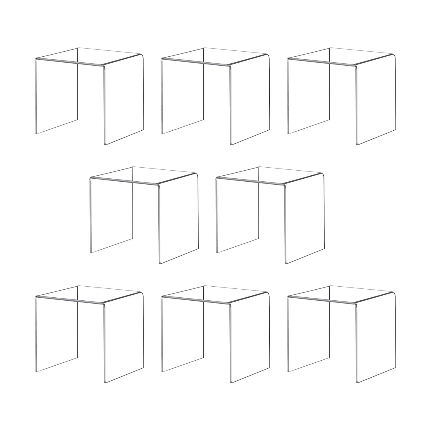 Acylic Riser Square Display Stand For Cupcakes / Clear / 8P-4INCH / 4 Inch