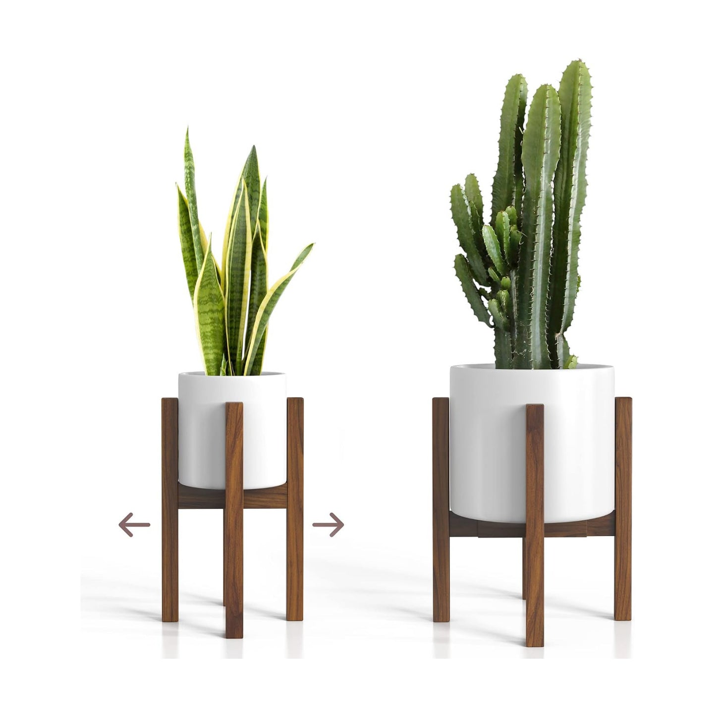 Sophia Mills Mid Century Plant Stand - Solid Wood Item Stand Handmade with Acacia - Fits Medium & Large Pots Sizes 8 to