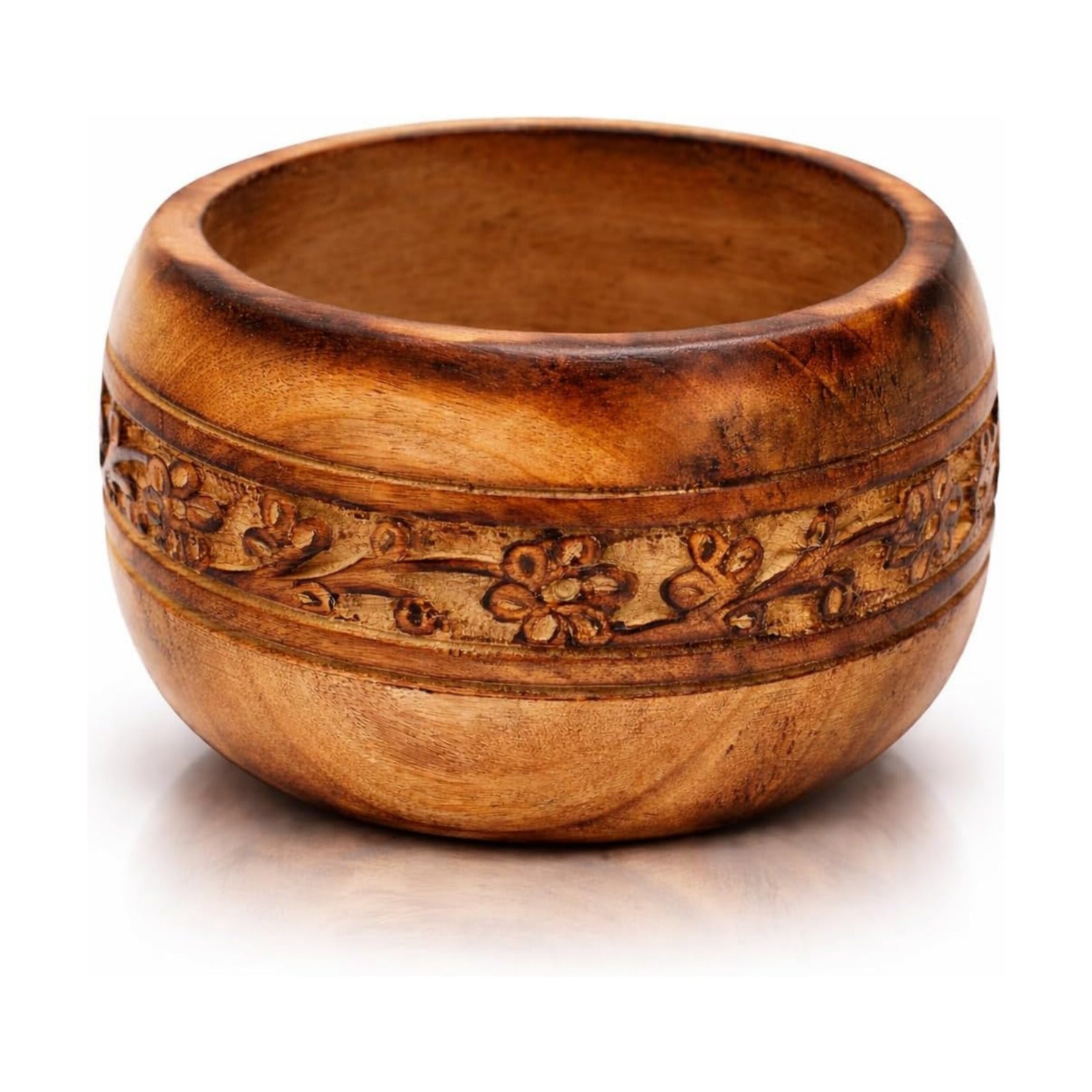 Handmade " Decorative Mango Wood Snack Serving Bowl For Dry Fruits Chips / Antique Finish / 5 x 3