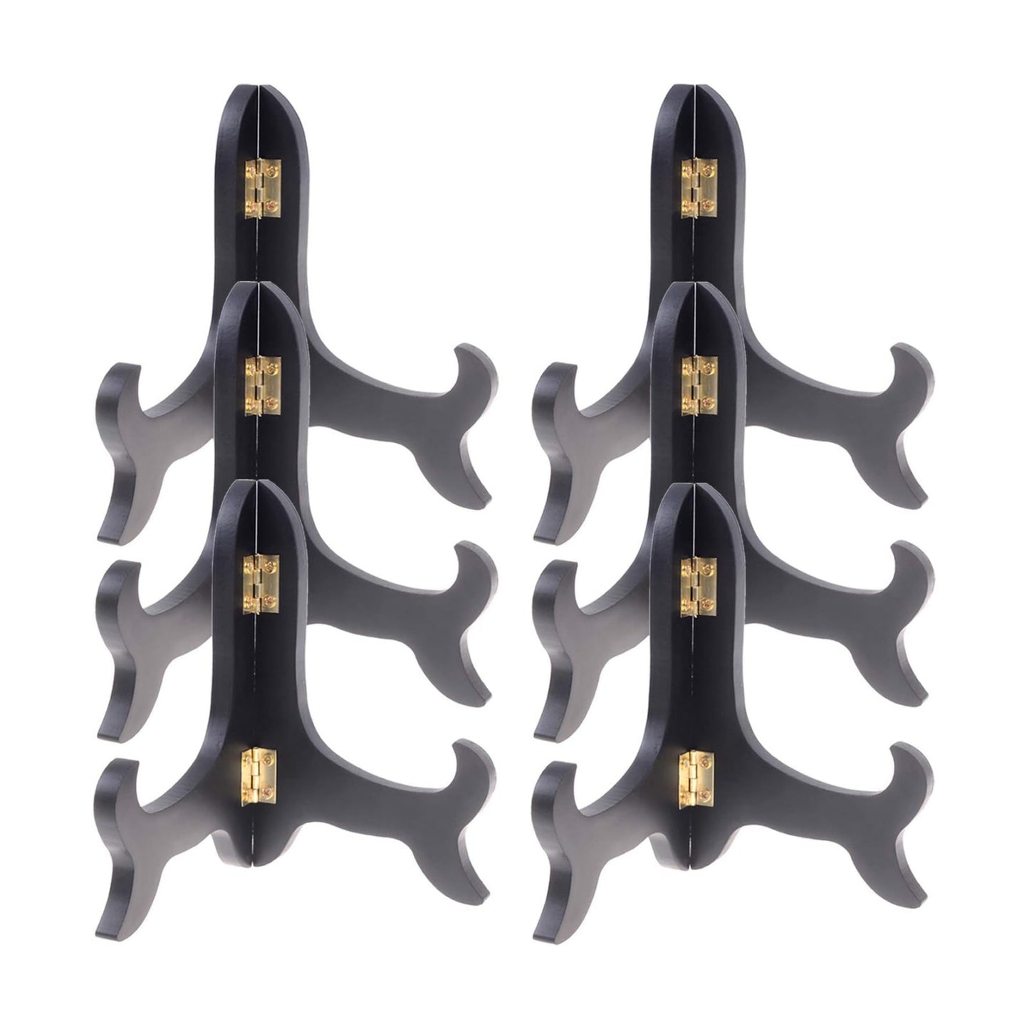Wooden Display Stands Foldable Wood Easel Stands / Black / 5 Inch / Set of 6