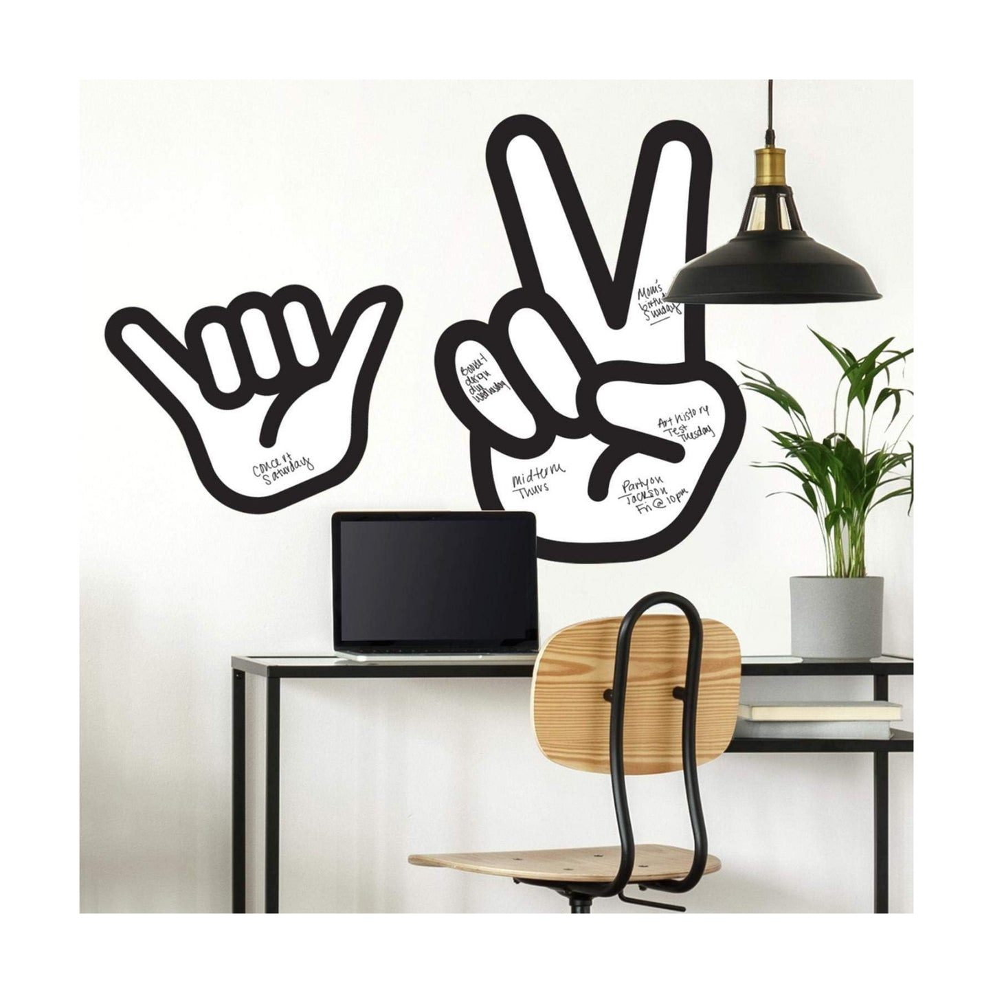 RMK4016GM Peace Hand Dry Erase Giant Peel and Stick Wall Decals