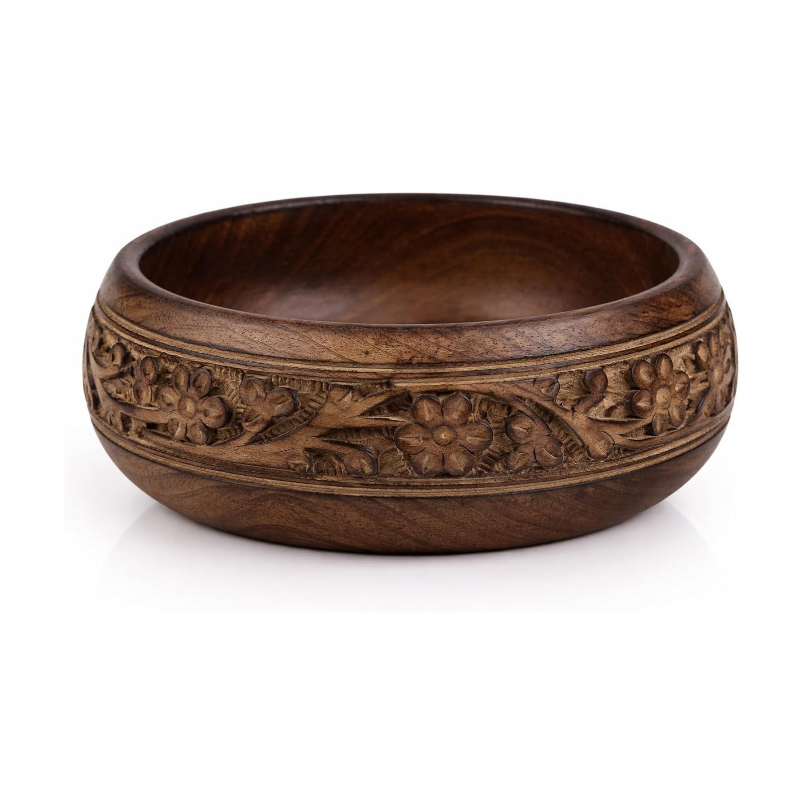 Handmade " Decorative Mango Wood Snack Serving Bowl For Dry Fruits Chips / Antique Finish / 6 x 2
