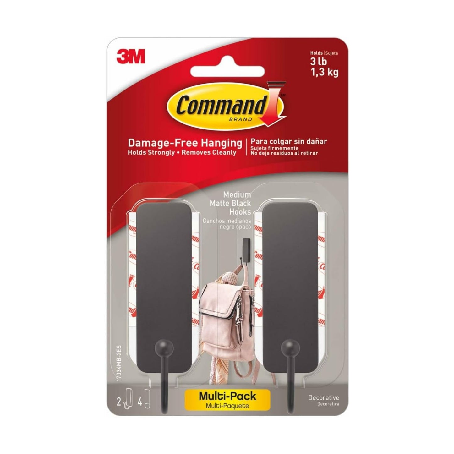 Medium Wall Hook / Matte Black