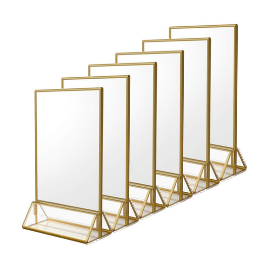 Acrylic Sign Holder / 4 x 6 / Vertical / Clear / Set of 6