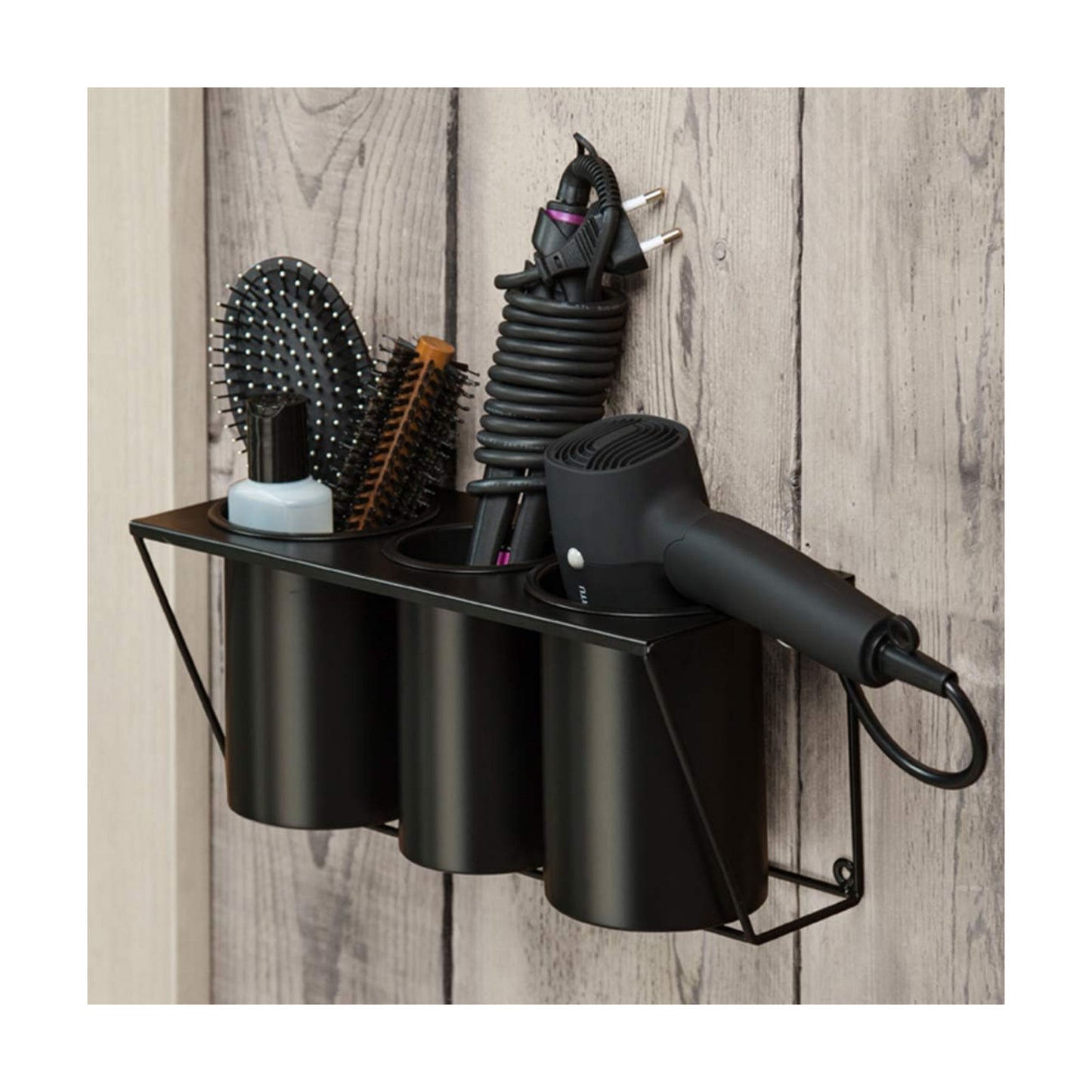 Hair Dryer Holder Hair Styling Product Care Tool Organizer Bath Supplies Accessories Tray Stand Storage Bathroom Steel