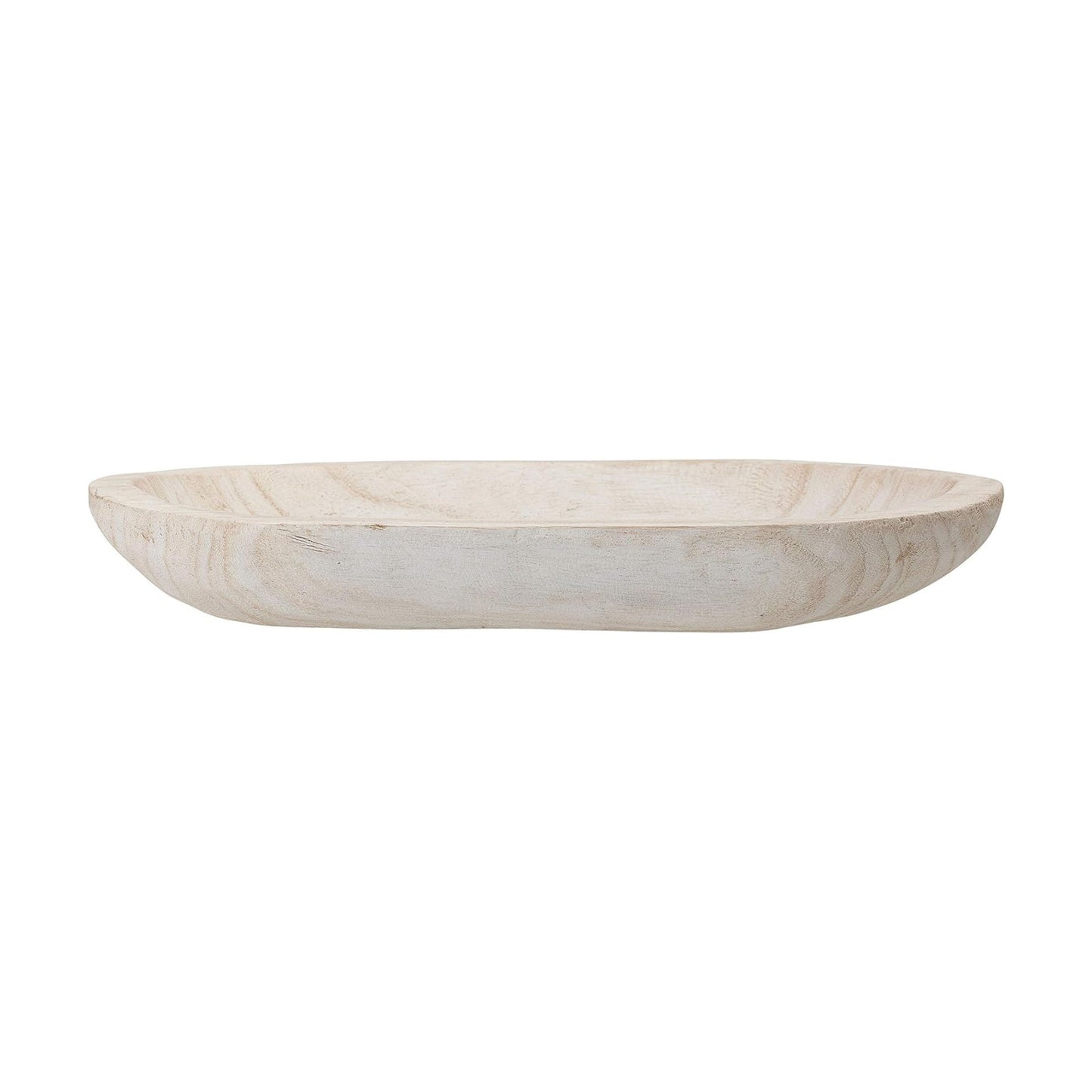 Hand-Carved Paulownia Wood Bowl / White