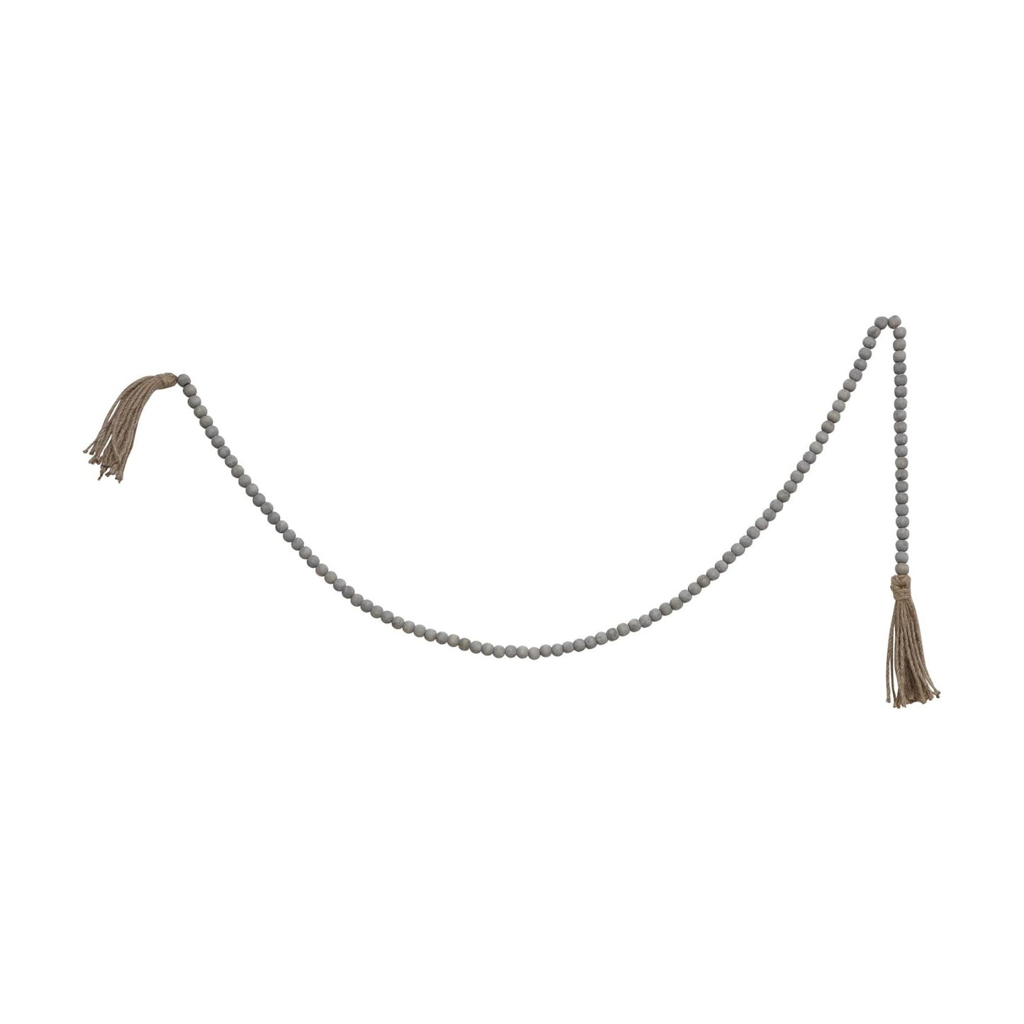 Jute & Wood Bead Garland / Grey