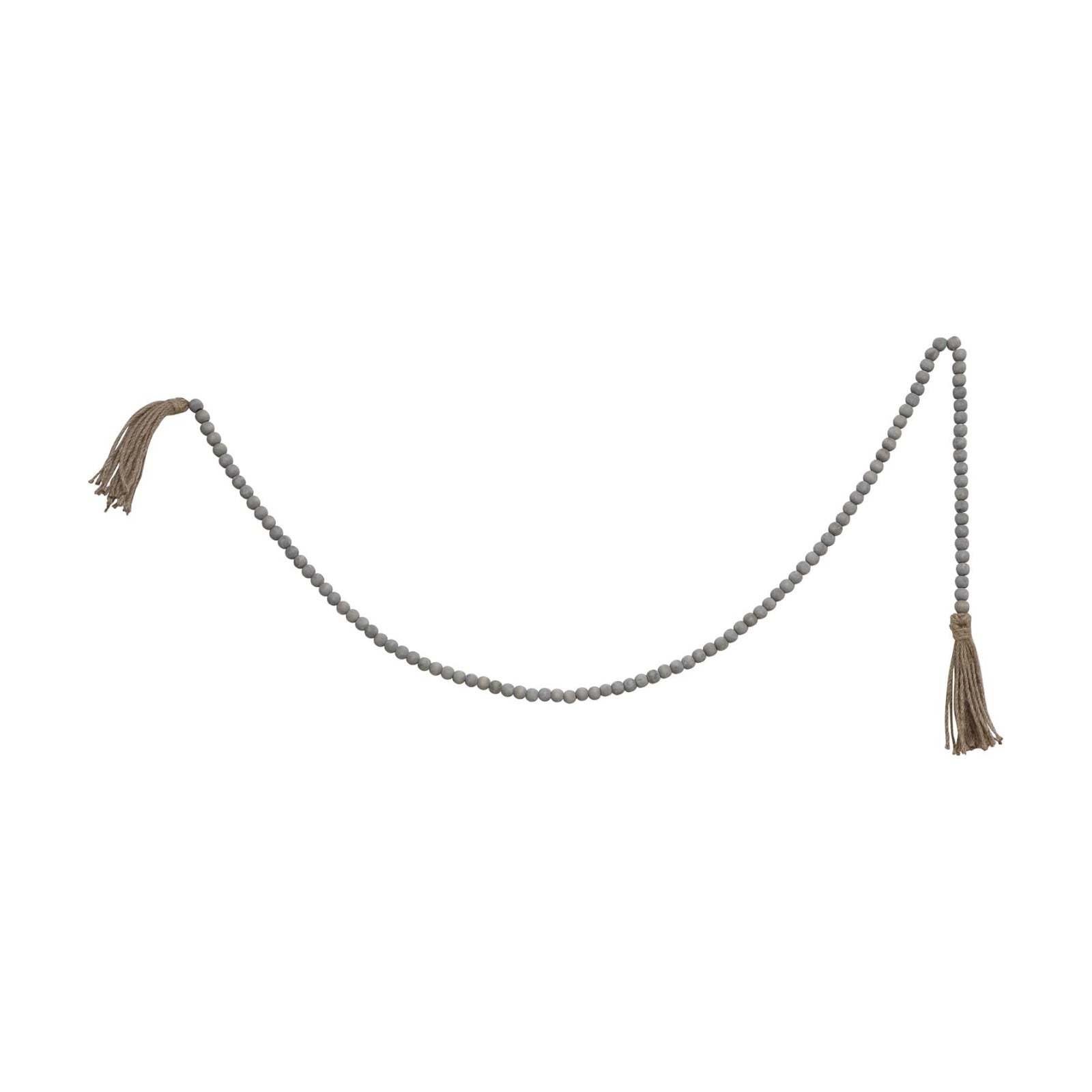 Jute & Wood Bead Garland / Grey