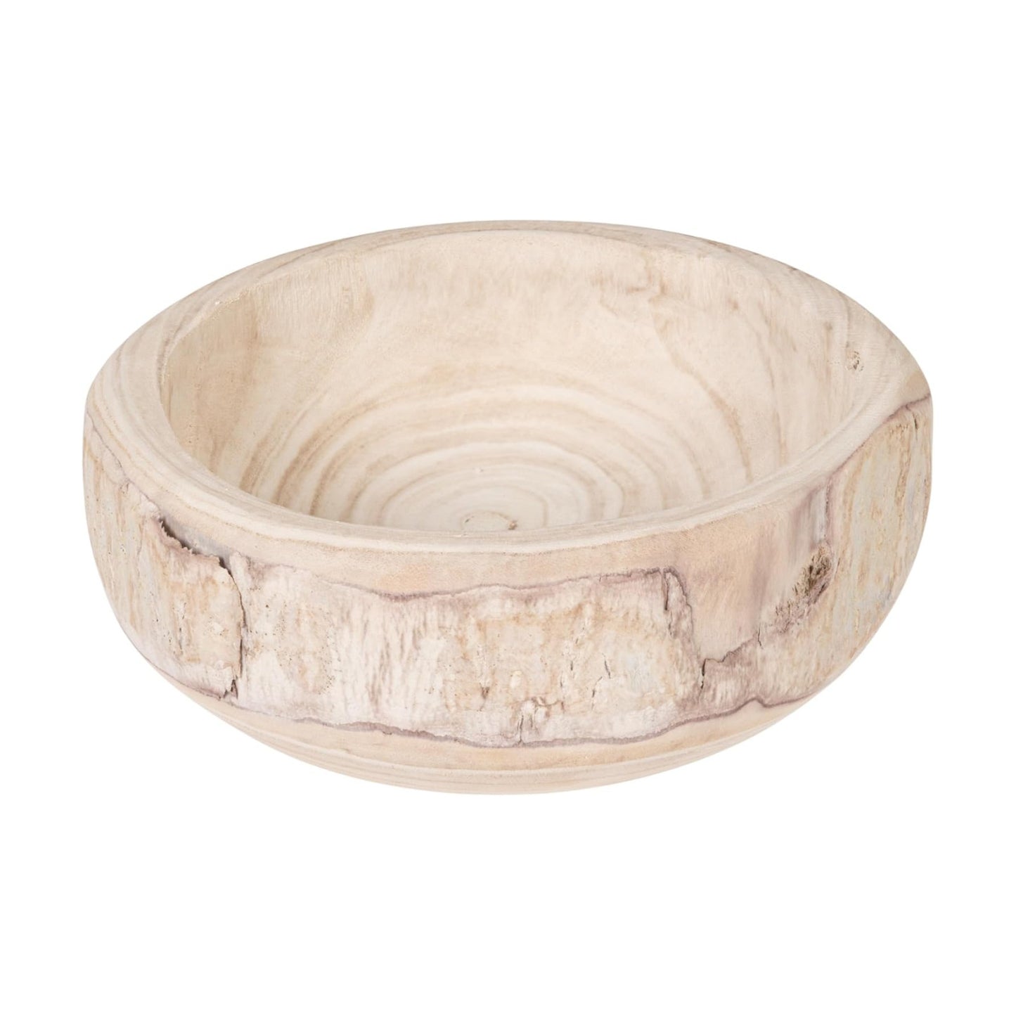 Decorative Hand-Carved Paulownia Wood Bowl / 10.5 Inch