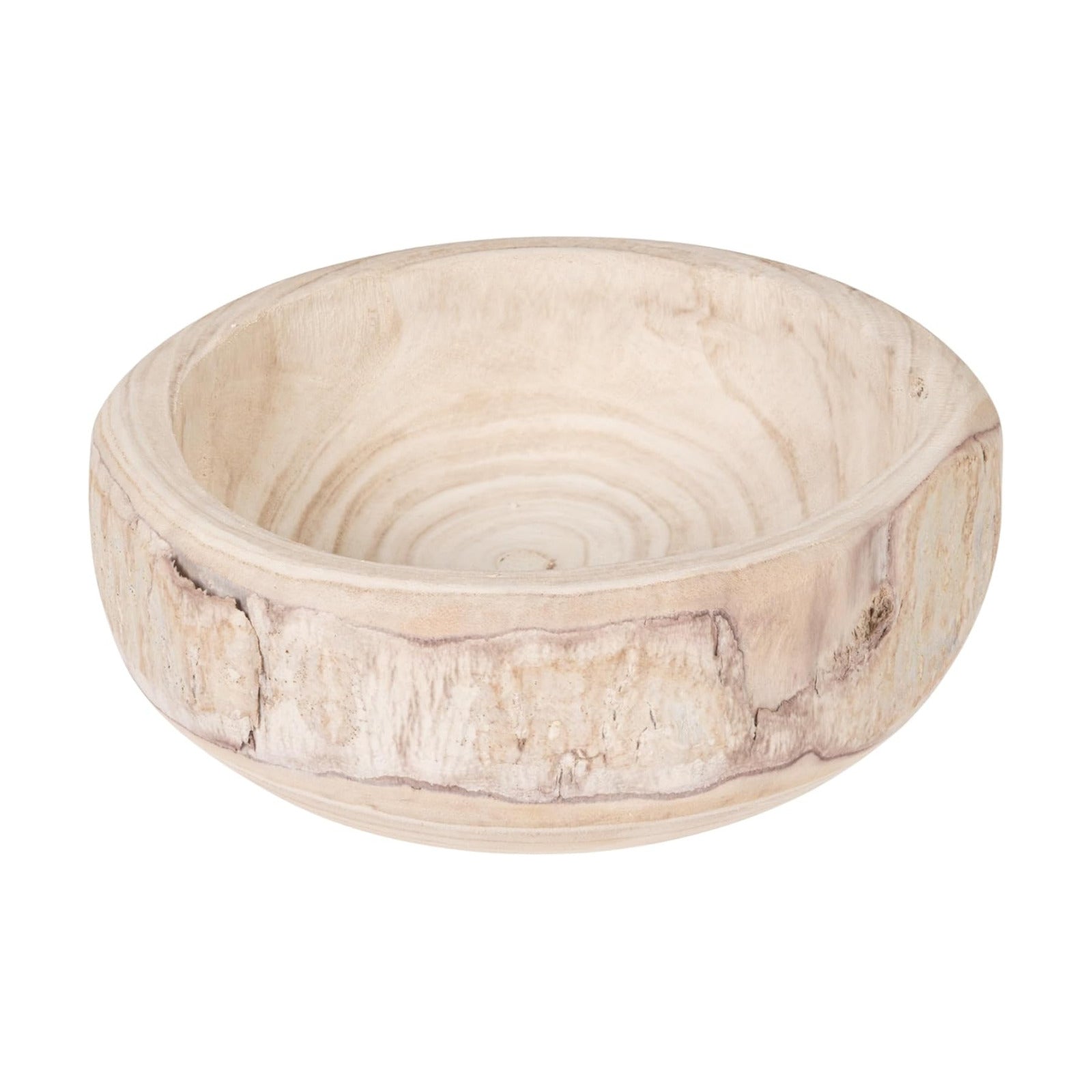 Decorative Hand-Carved Paulownia Wood Bowl / 10.5 Inch