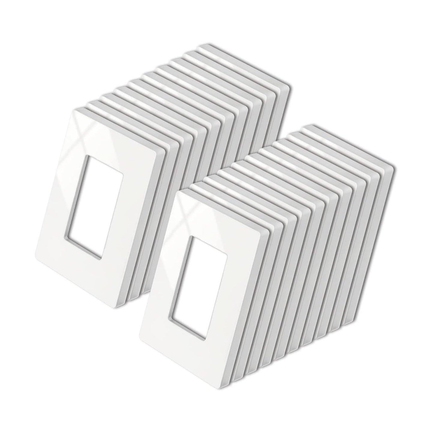 20 Pack BESTTEN Screwless Wall Plate, 1 Gang Decorator Light Switch Plate, Decor Outlet Cover, H4.69” x W2.91”, USWP4