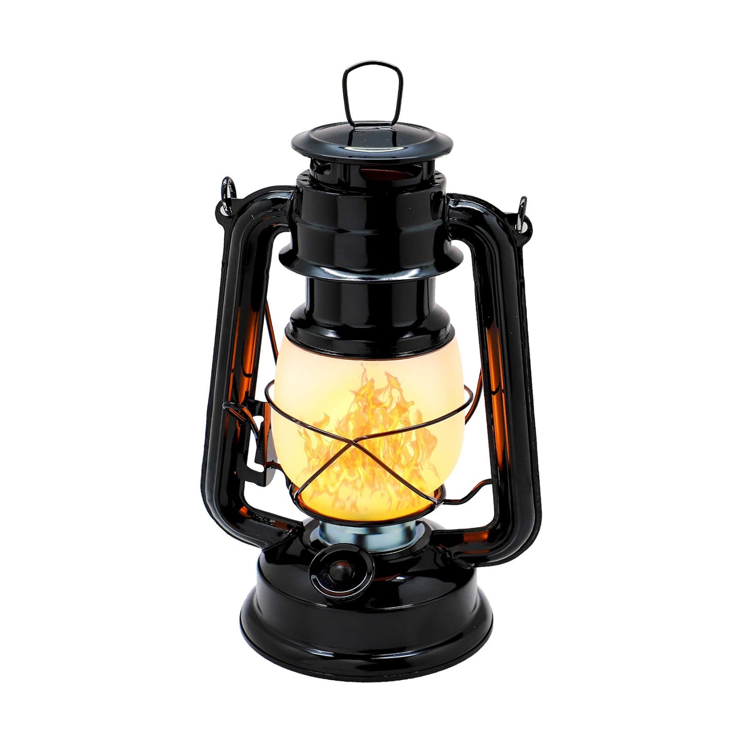YAKii LED Vintage Flame Lantern Metal Outdoor Hanging Lantern with Dancing Flame Battery Operated Halloween Outdoor