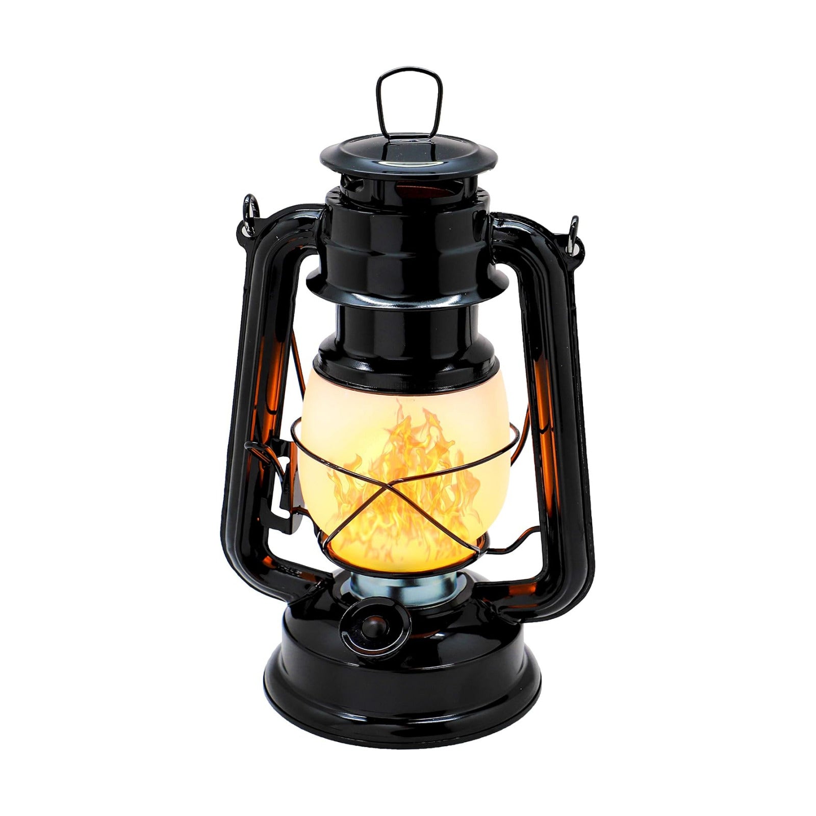 YAKii LED Vintage Flame Lantern Metal Outdoor Hanging Lantern with Dancing Flame Battery Operated Halloween Outdoor