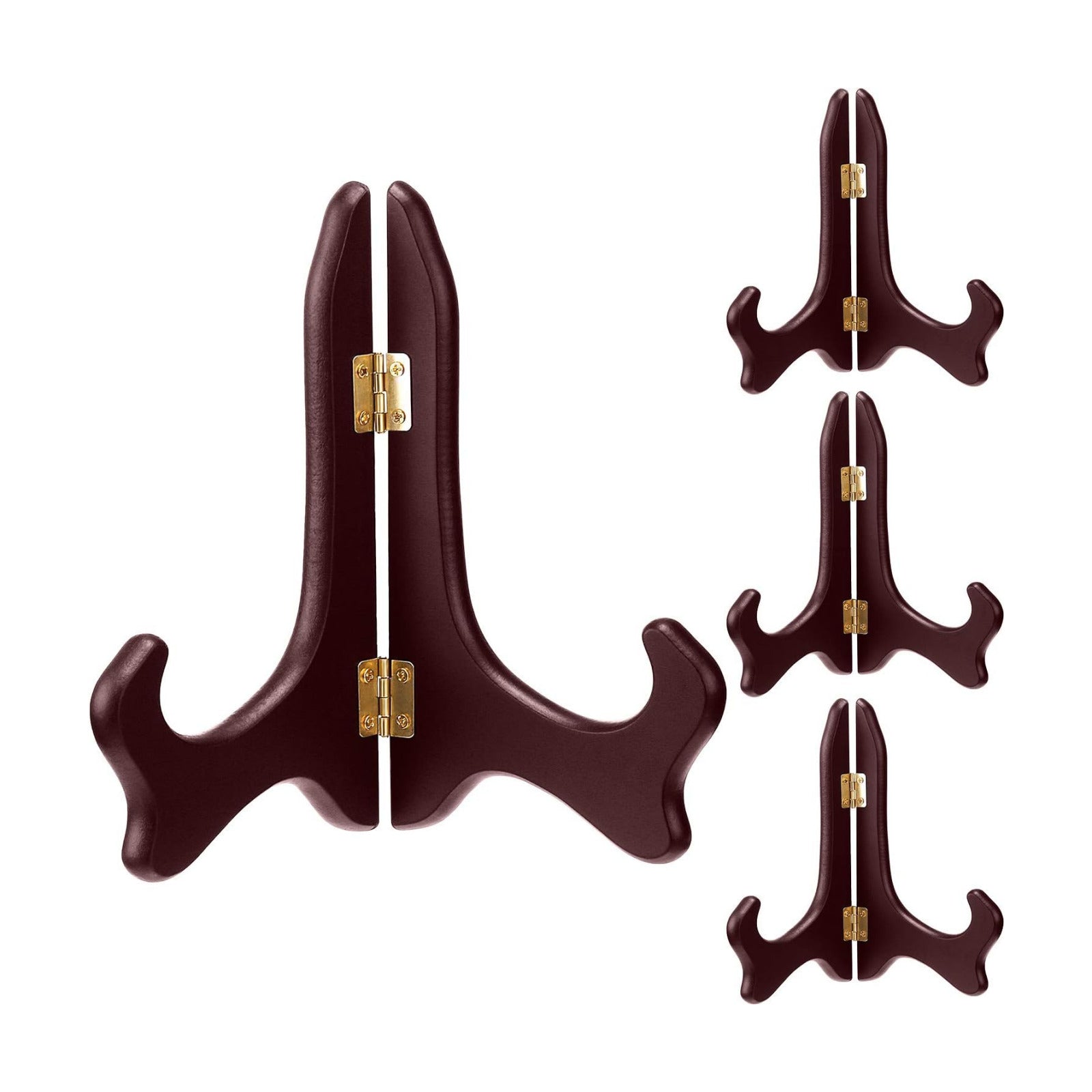 4 Packs Wooden Display Stand Decorative Plate Stands for Display Picture Frame Holder / Red / 7 Inch