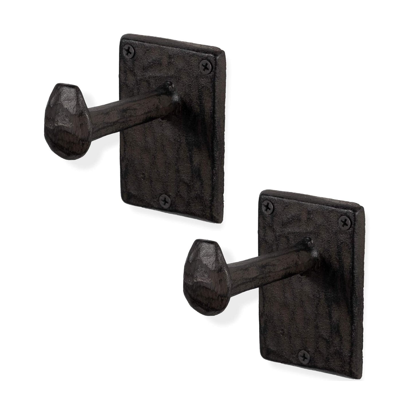 Billow Wall Mount Cast Iron Hooks Coat Towel Bag Hat Hanger Multiuse Entryway Railroad Spike / Black