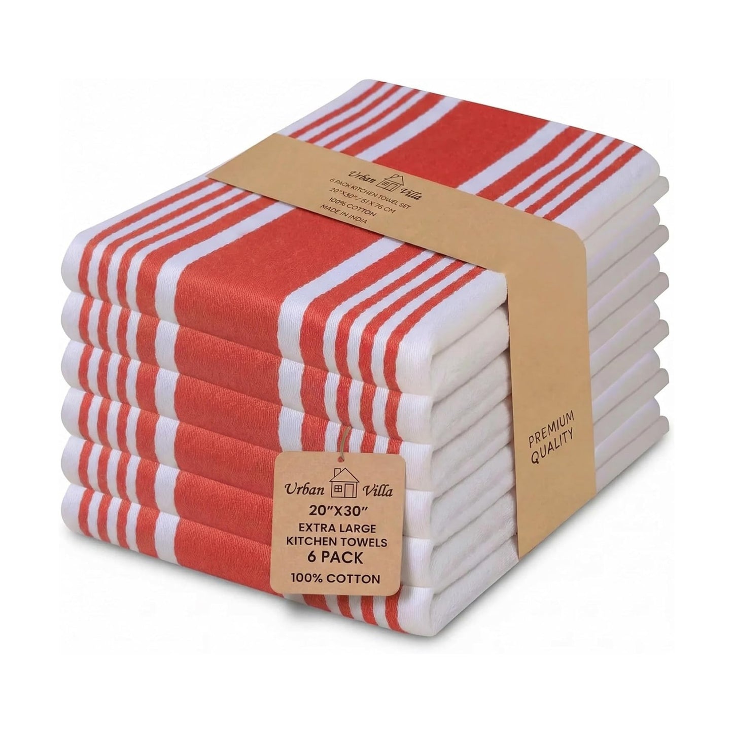 Urban Villa Kitchen Towels Cotton Dish Towels 20”x30” (Set of 6) Chillired