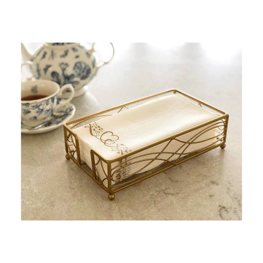 Disposable Paper Hand Towel Storage Tray Caddy / Gold Wave