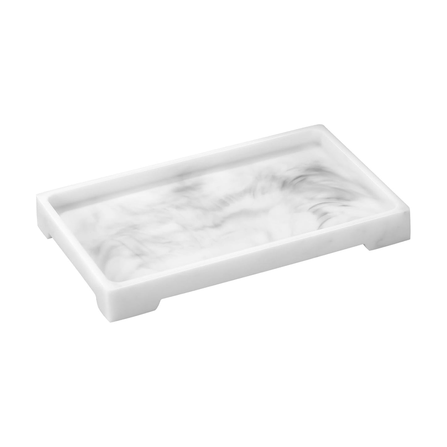 Resin Vanity Tray / B - White Marble / Medium / 10.03 x 5.9