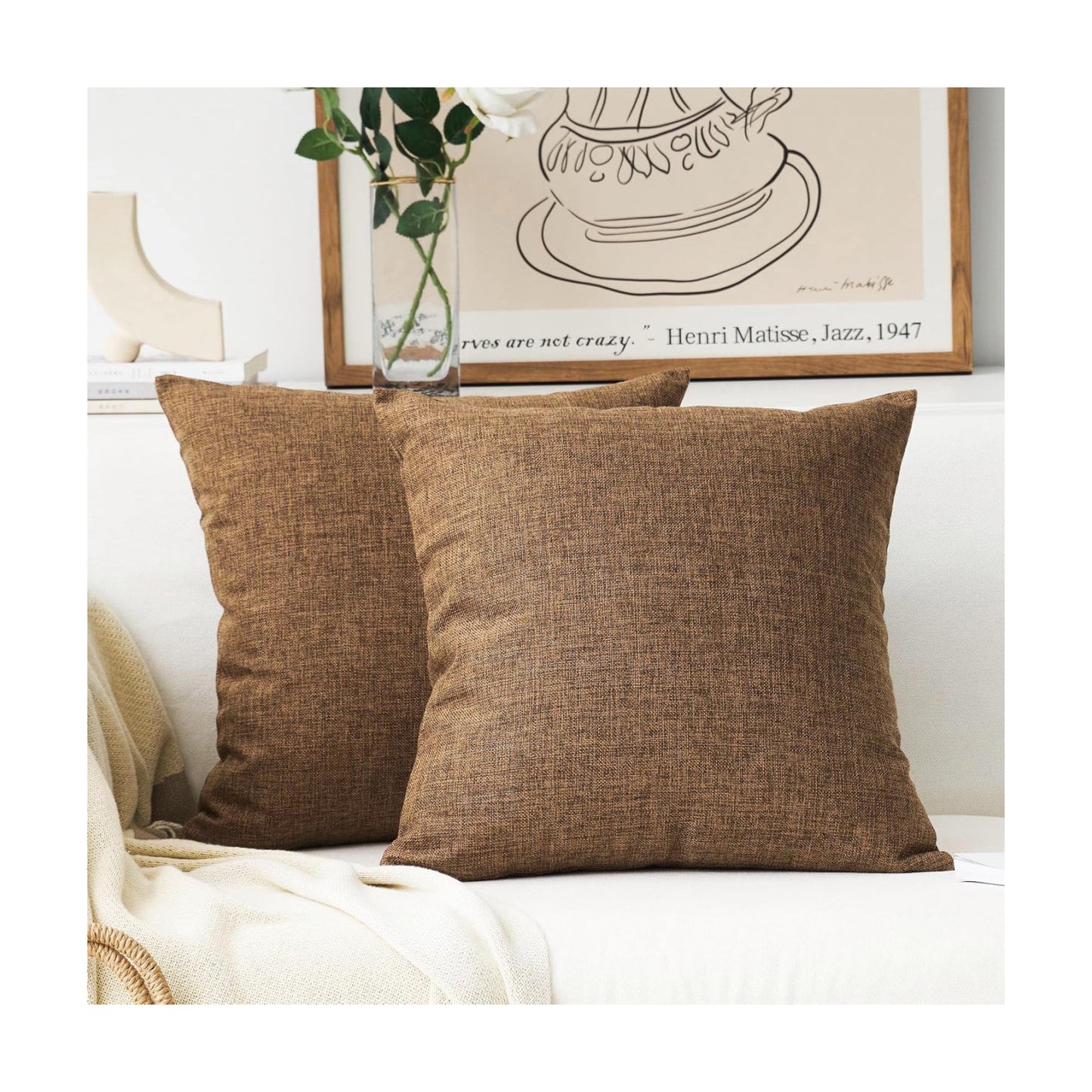 Decorative Pillow Covers Cushion Covers / 16 x 16 / Brown / Set of 2
