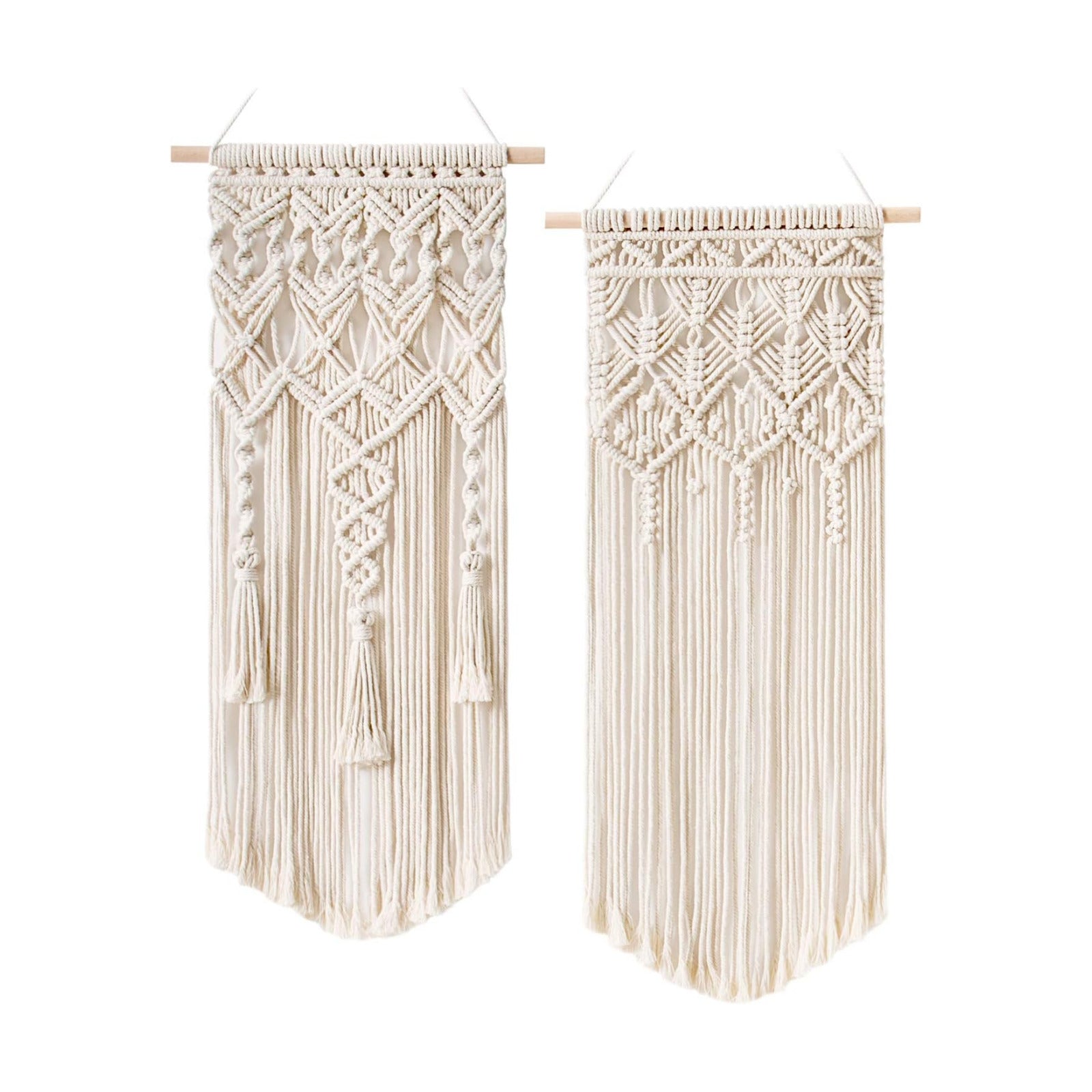 Macrame Woven Wall Hanging Boho Chic Geometric Art Decor / Medium / Set of 2