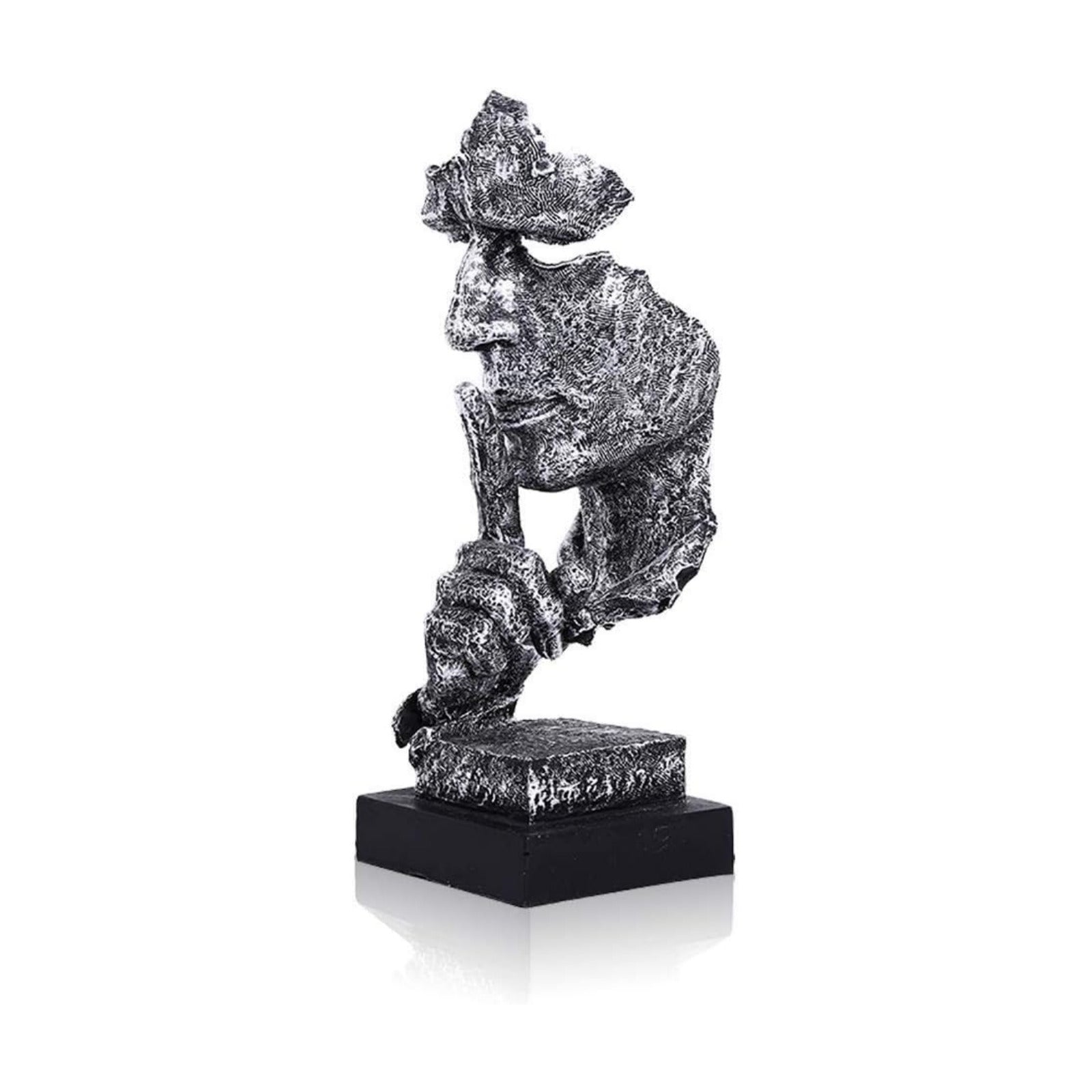 Handcrafted Silent Men Statues Resin Abstract Sculpture Office Home Decor Figurine / Silence Silver