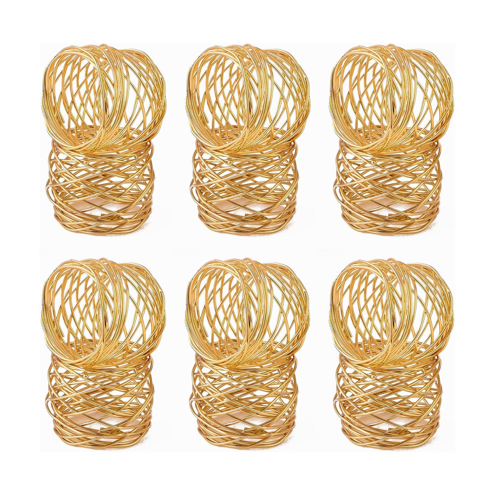 ALPHA Living HOME Gold Napkin Rings 12 Set of Premium 100% Metal, Rust-Resistant Tabletop Décor - Napkin Holders