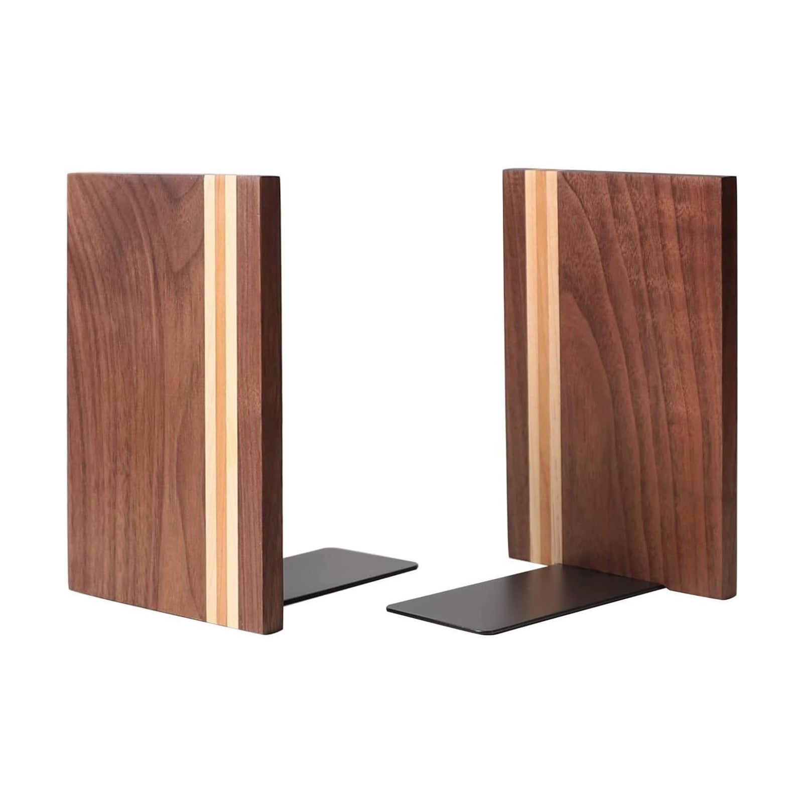 Decorative Bookshelf Book Ends Heavy Duty Bookends Desktop Organize Books Wooden / Walnut 1 Pair