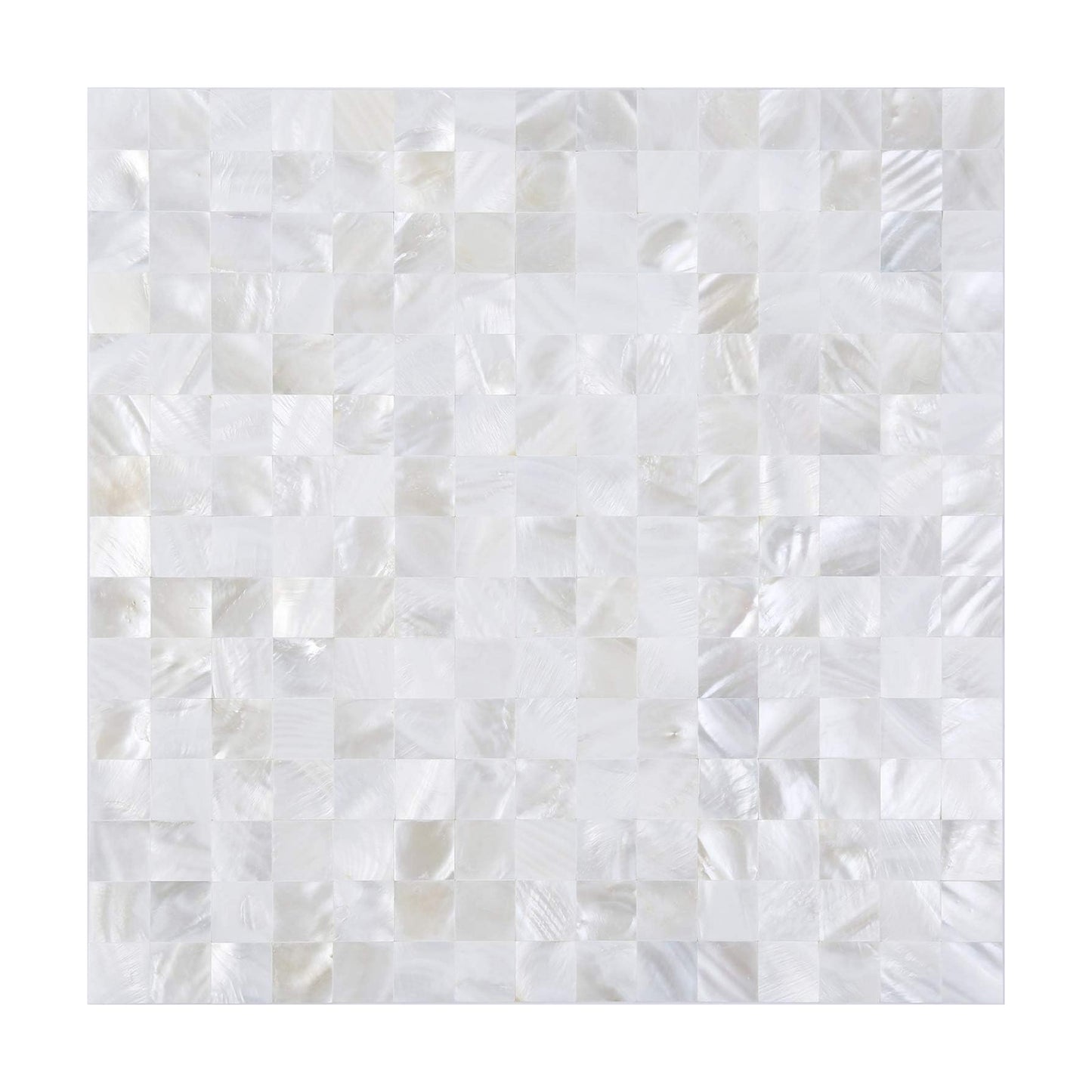 Mother of Pearl Self Adhesive Wall Tiles / White / Set of 10
