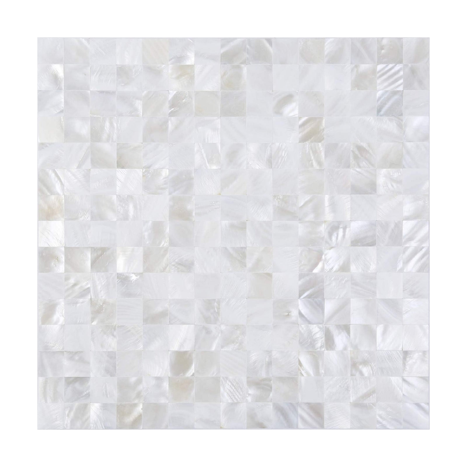 Mother of Pearl Self Adhesive Wall Tiles / White / Set of 10